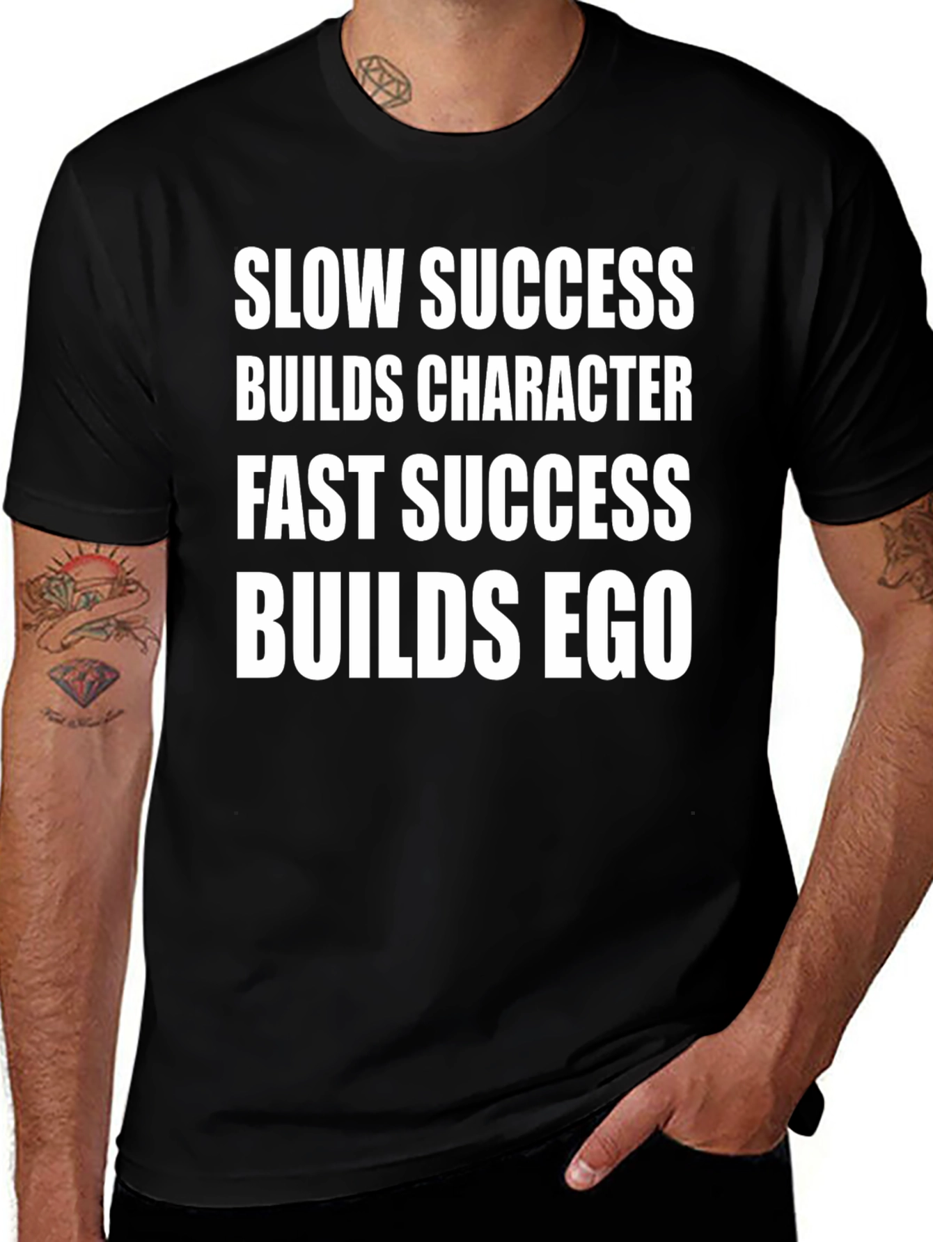 Motivational Quote Tee - Success Builds Character/Ego