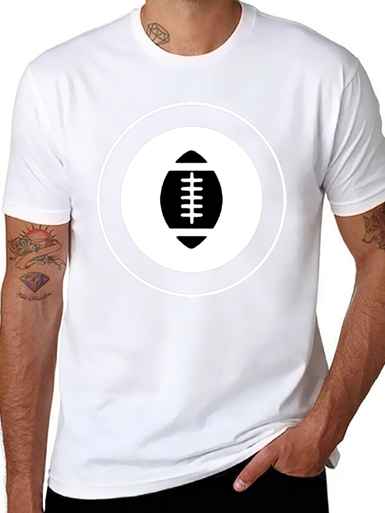 Football Graphic Tee - Black Cotton Casual Shirt