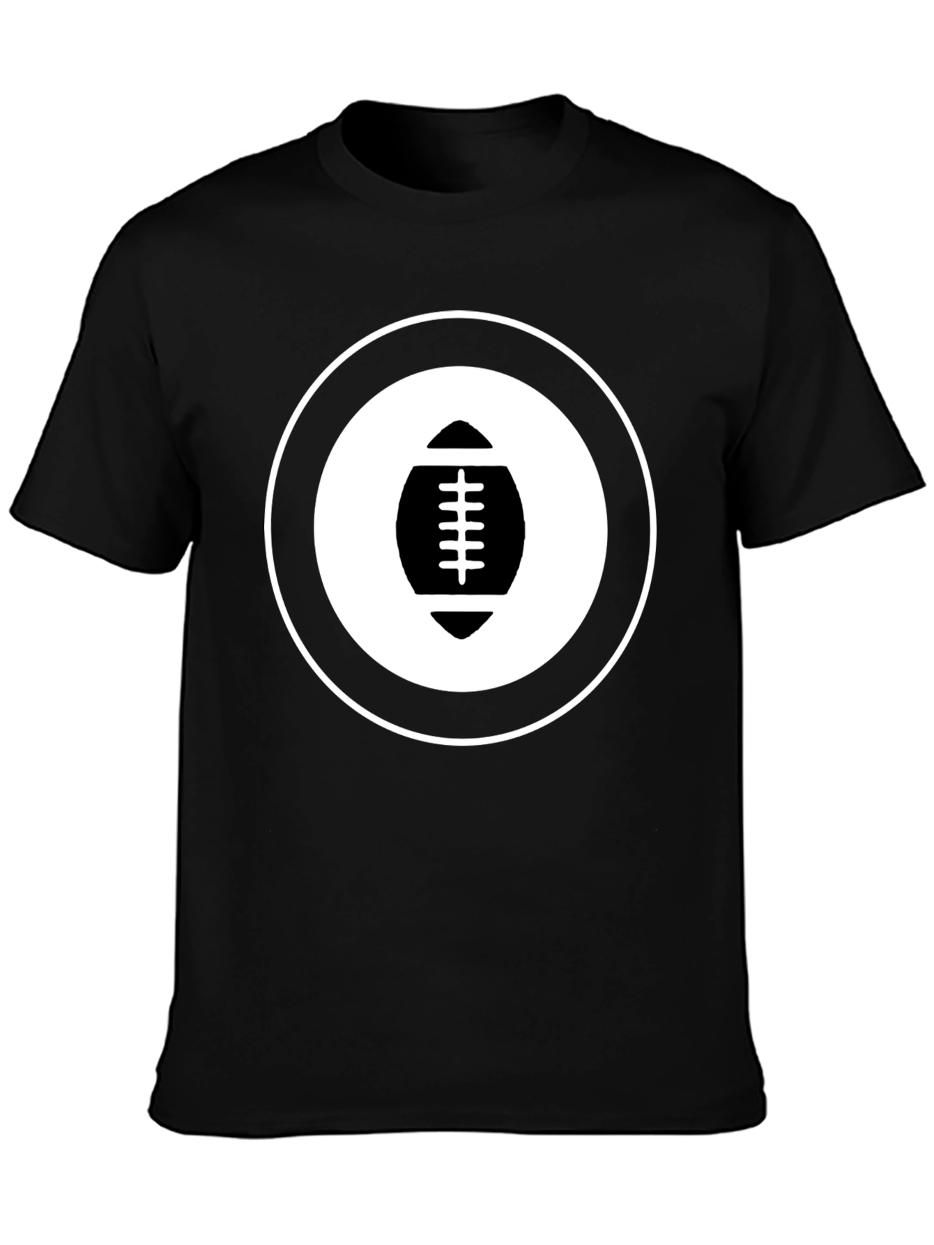 Football Graphic Tee - Black Cotton Casual Shirt