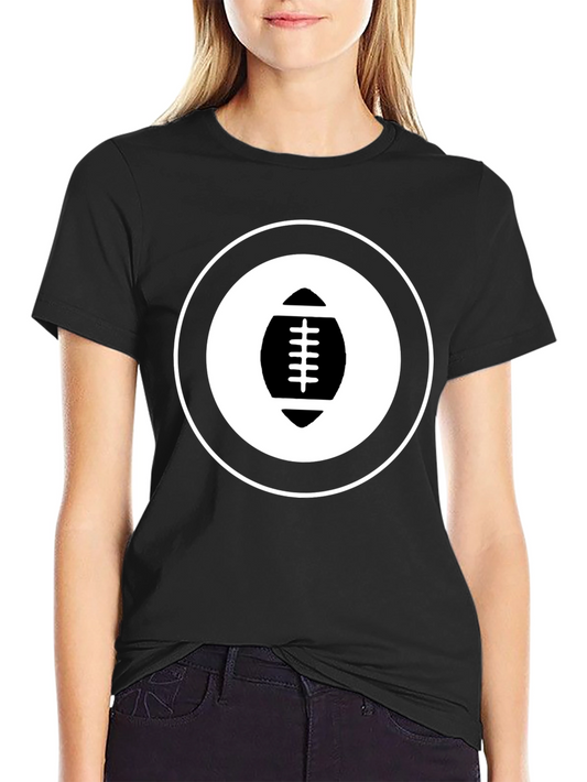 Football Graphic Tee - Black Cotton Casual Shirt