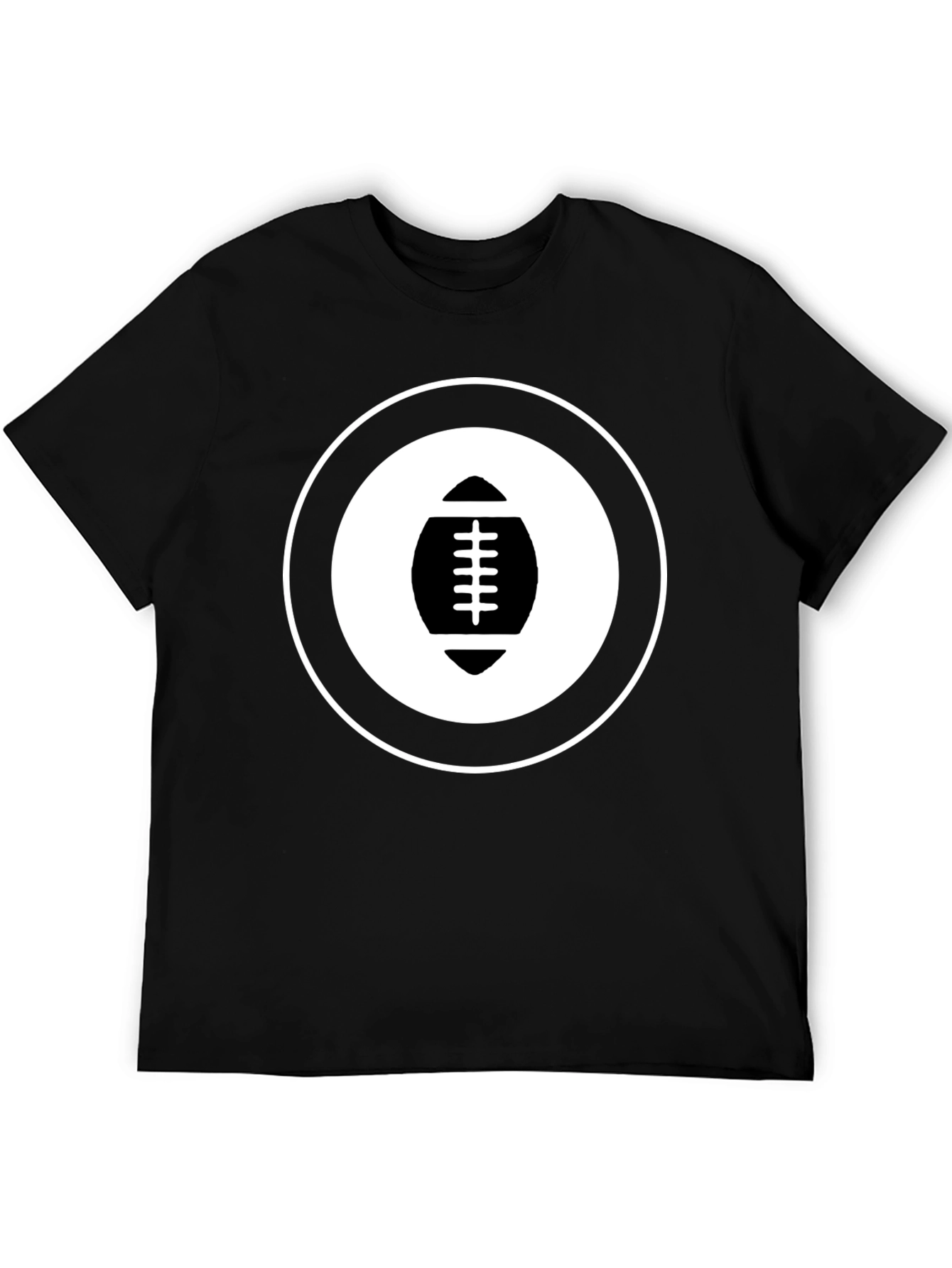 Football Graphic Tee - Black Cotton Casual Shirt