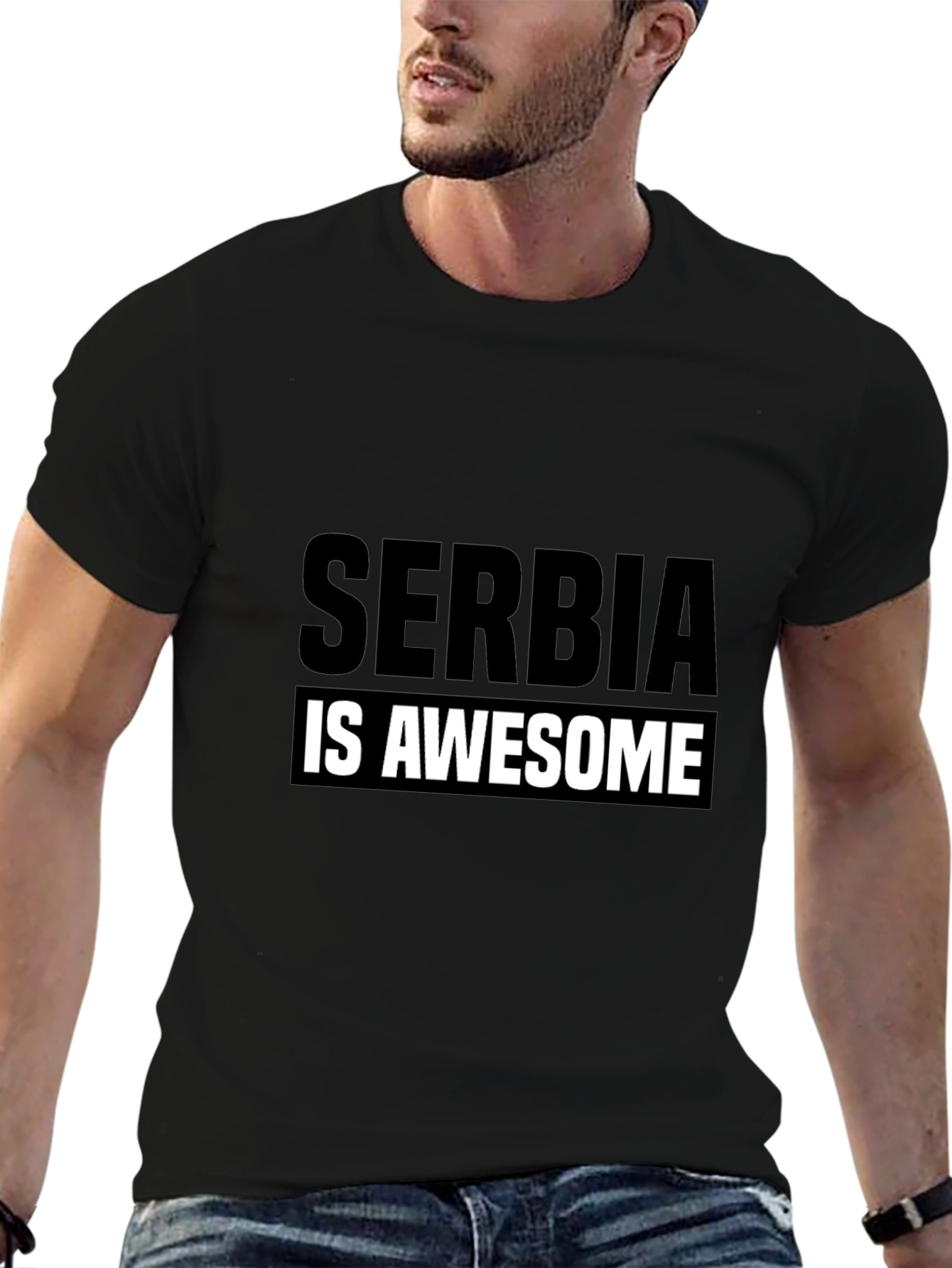 Serbia is Awesome T-Shirt - Black Graphic Tee