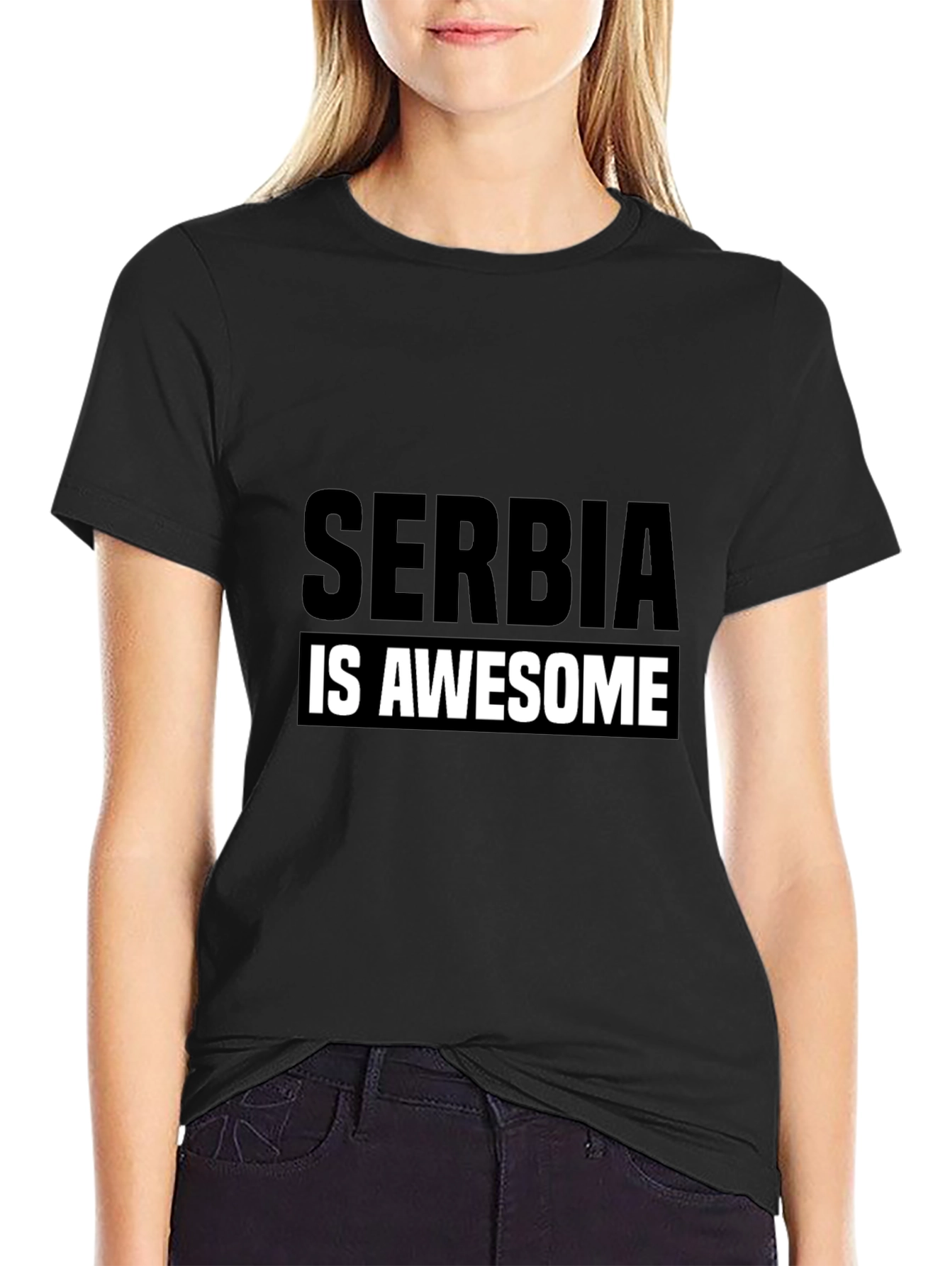 Serbia is Awesome T-Shirt - Black Graphic Tee