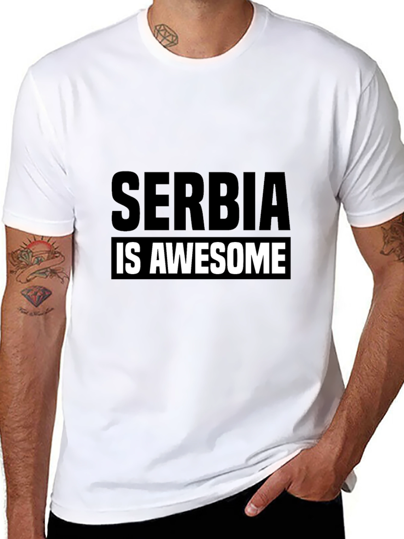 Serbia is Awesome T-Shirt - Black Graphic Tee