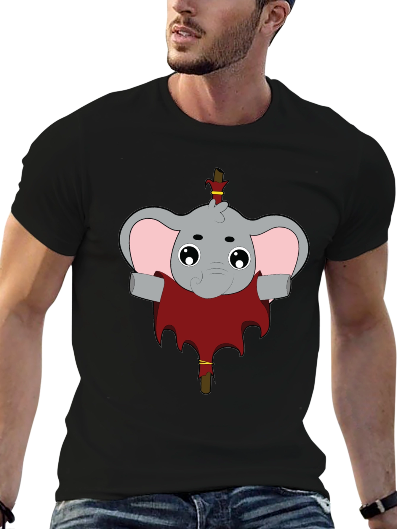 Elephant Character Graphic T-Shirt