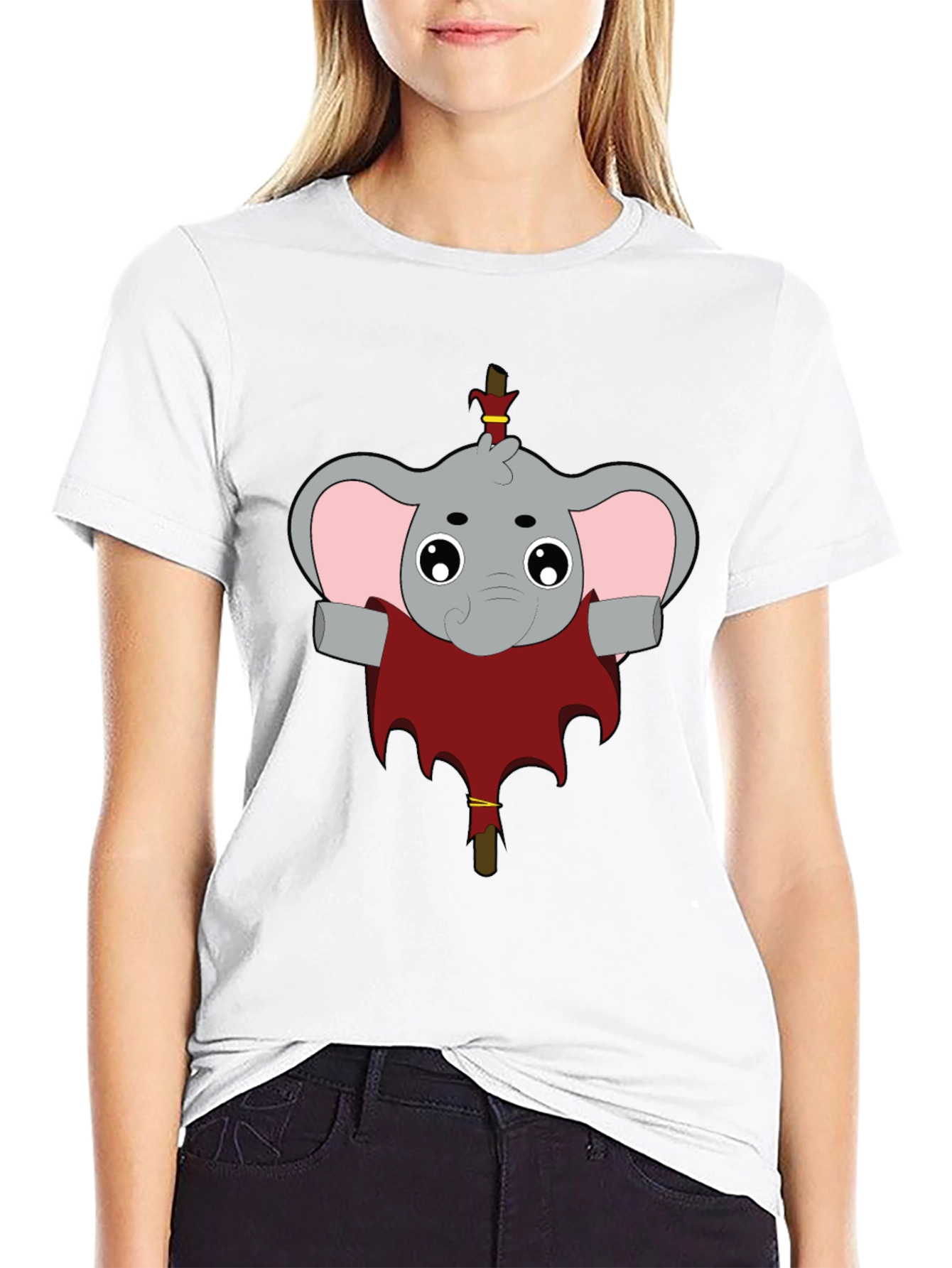 Elephant Character Graphic T-Shirt