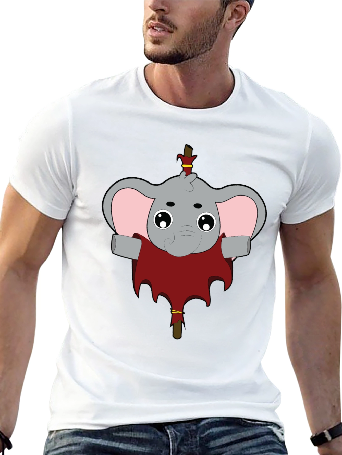 Elephant Character Graphic T-Shirt