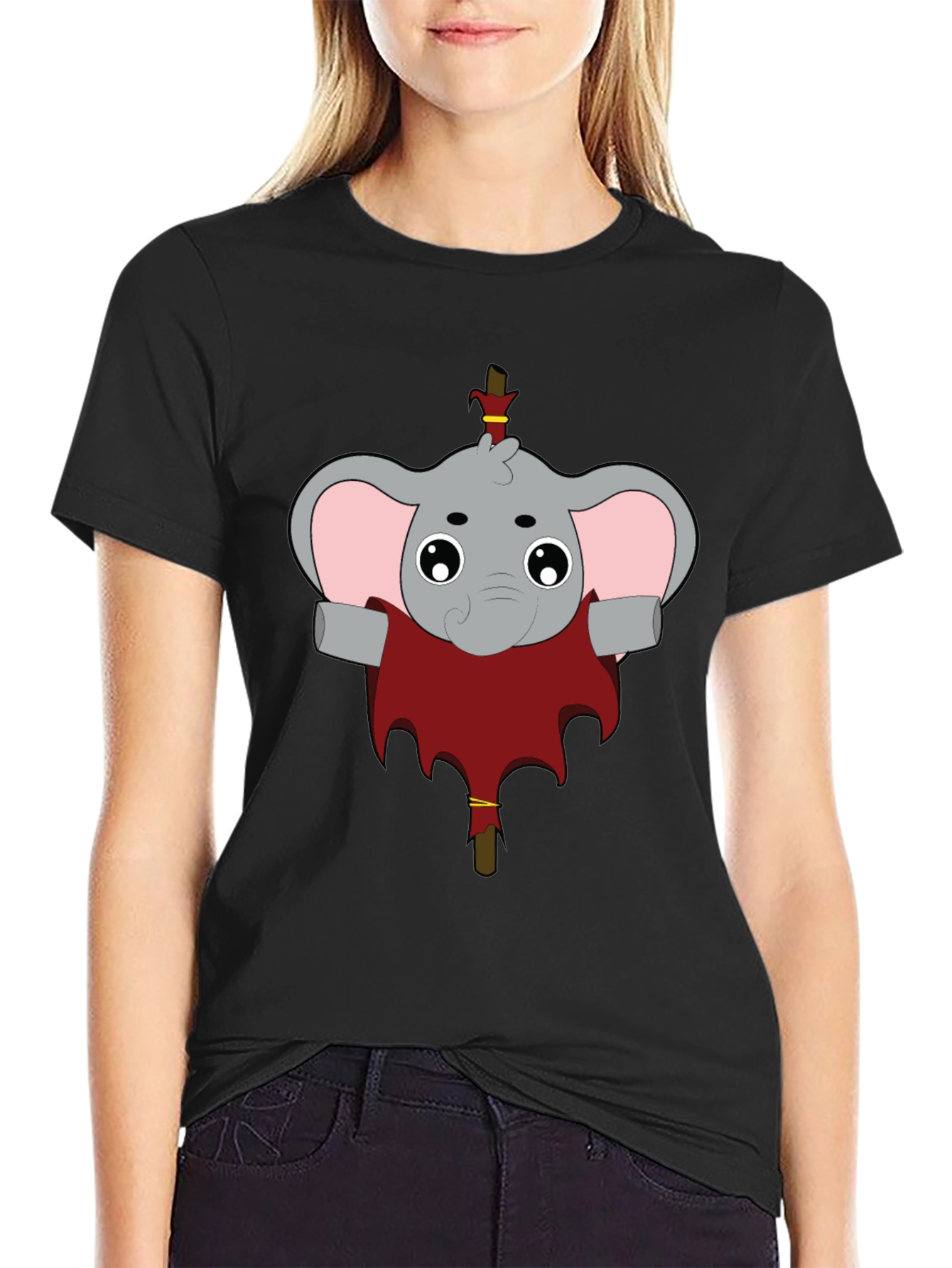 Elephant Character Graphic T-Shirt