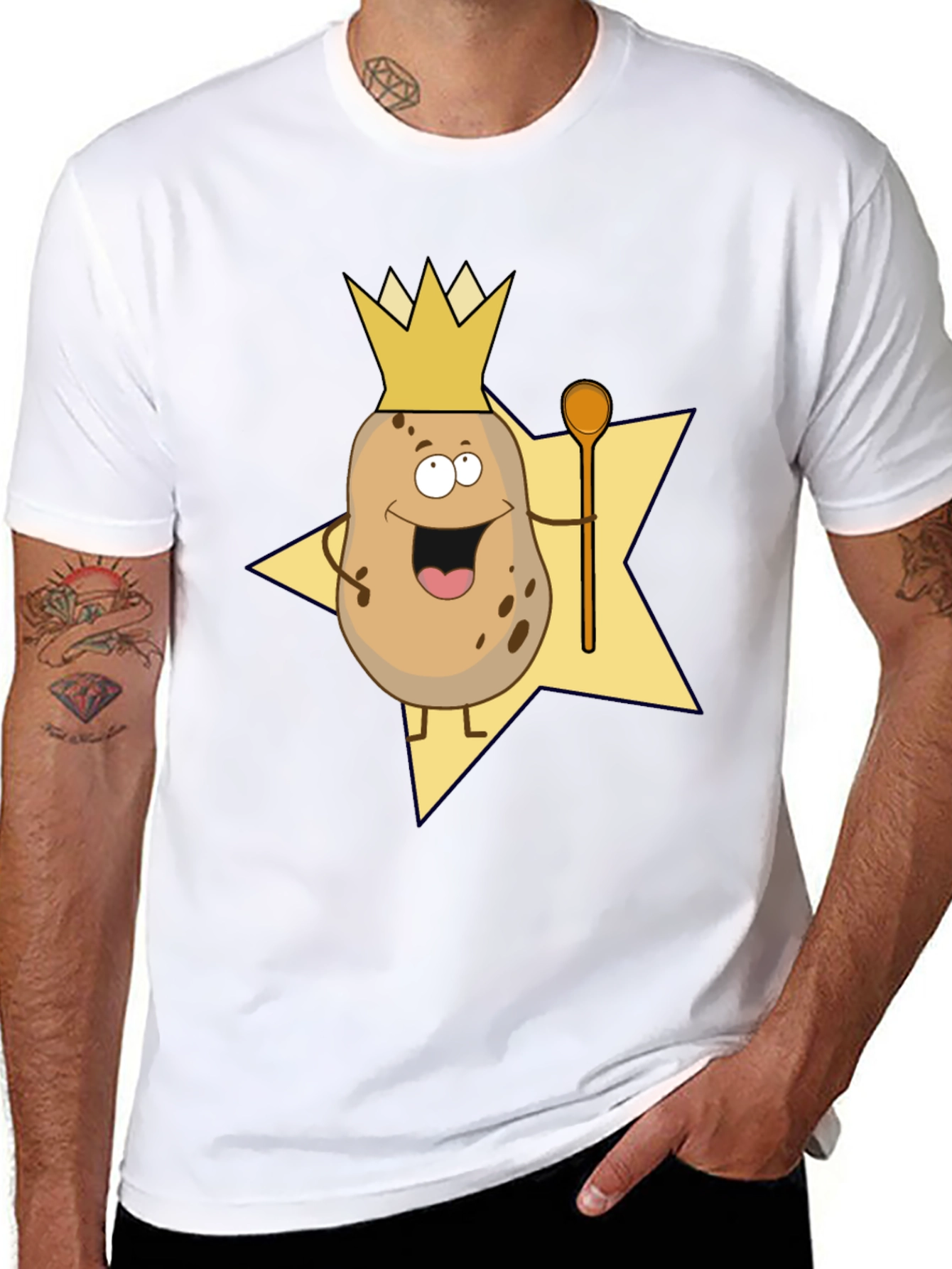 Potato King Graphic T-Shirt - Funny Cartoon Tee