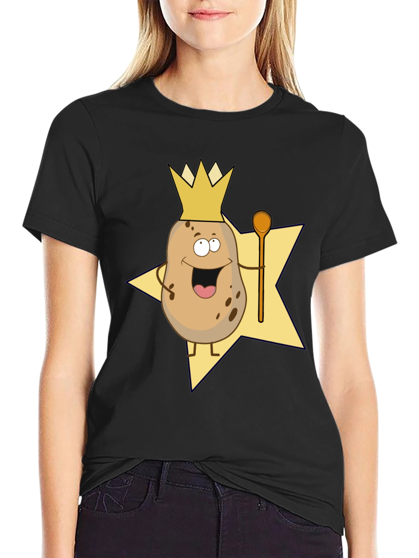 Potato King Graphic T-Shirt - Funny Cartoon Tee