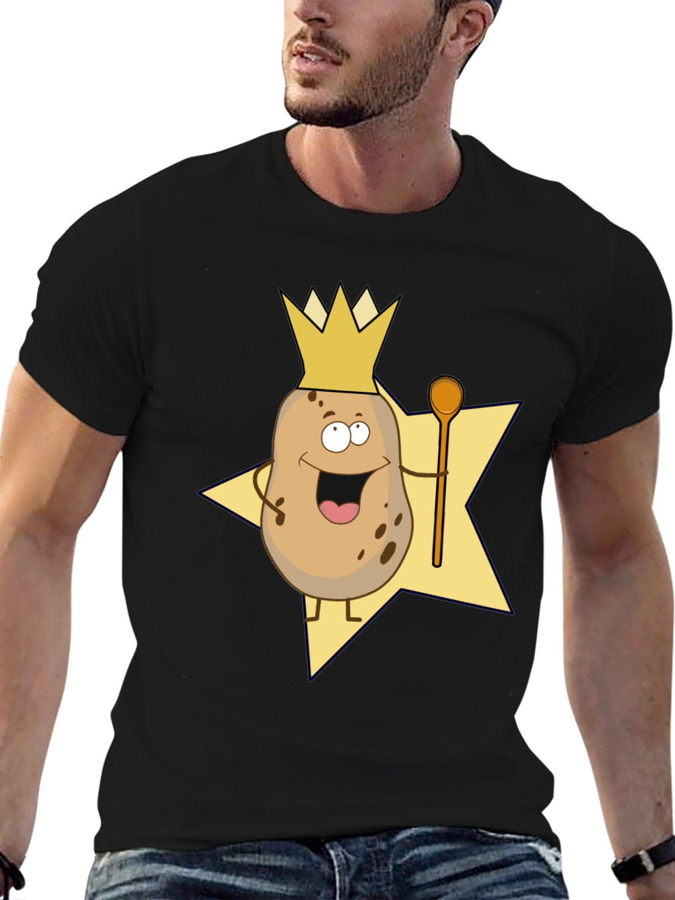 Potato King Graphic T-Shirt - Funny Cartoon Tee