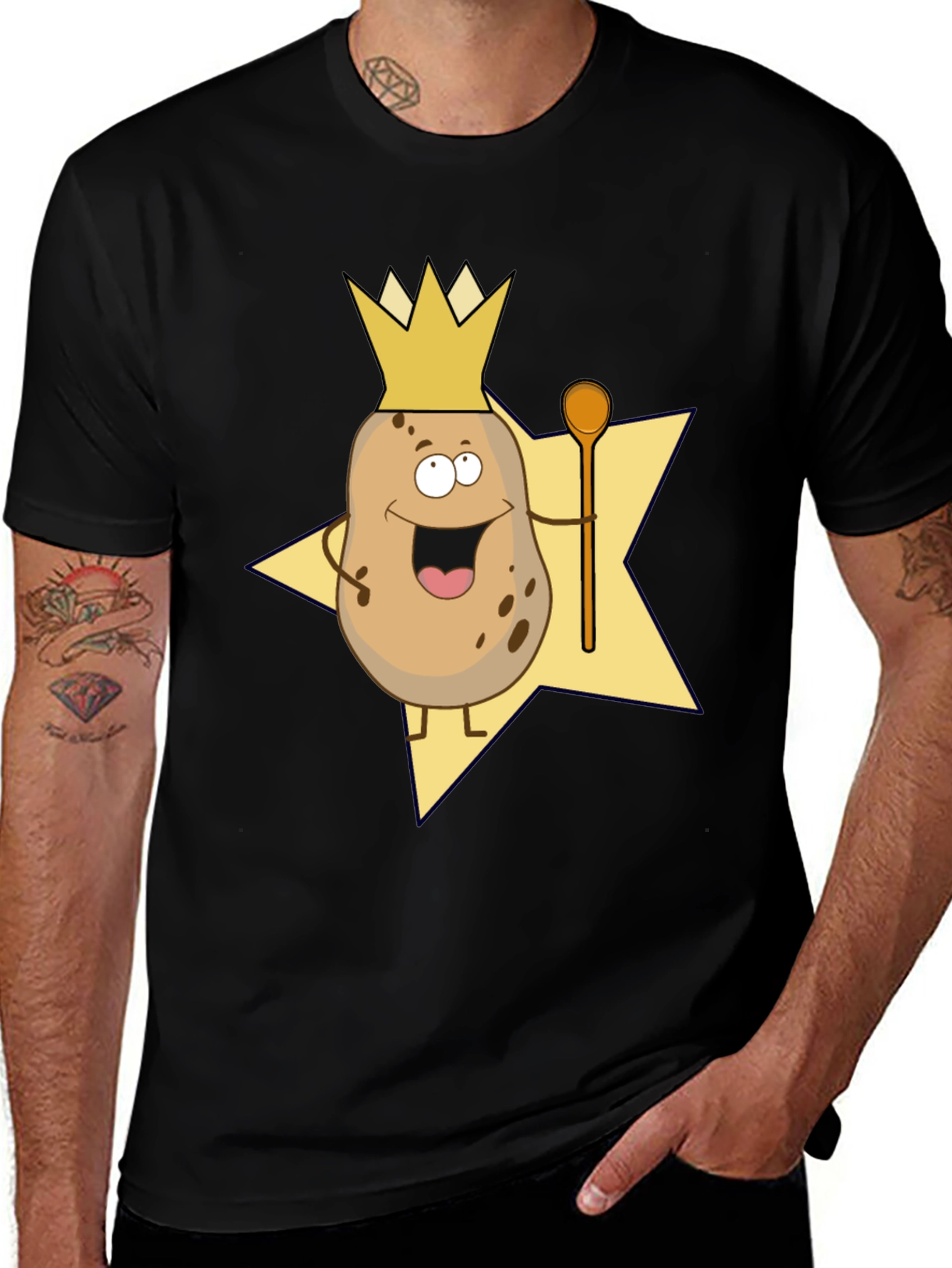 Potato King Graphic T-Shirt - Funny Cartoon Tee