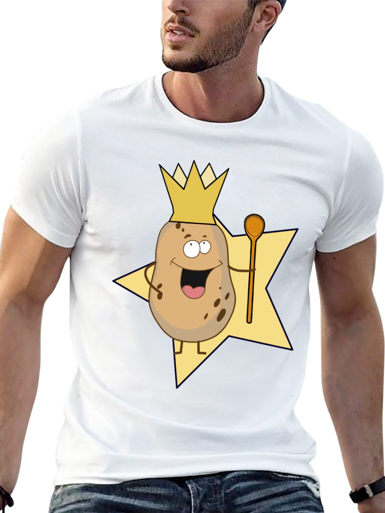 Potato King Graphic T-Shirt - Funny Cartoon Tee