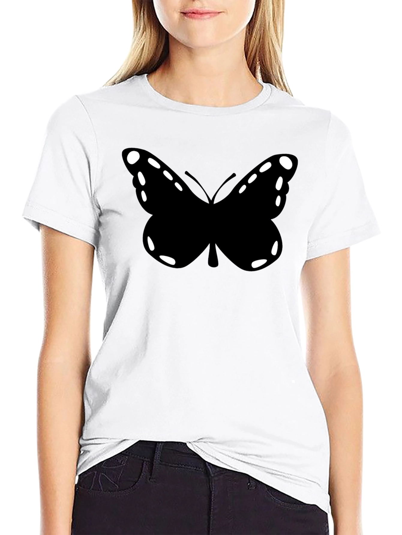 Butterfly Graphic Black Tee Shirt