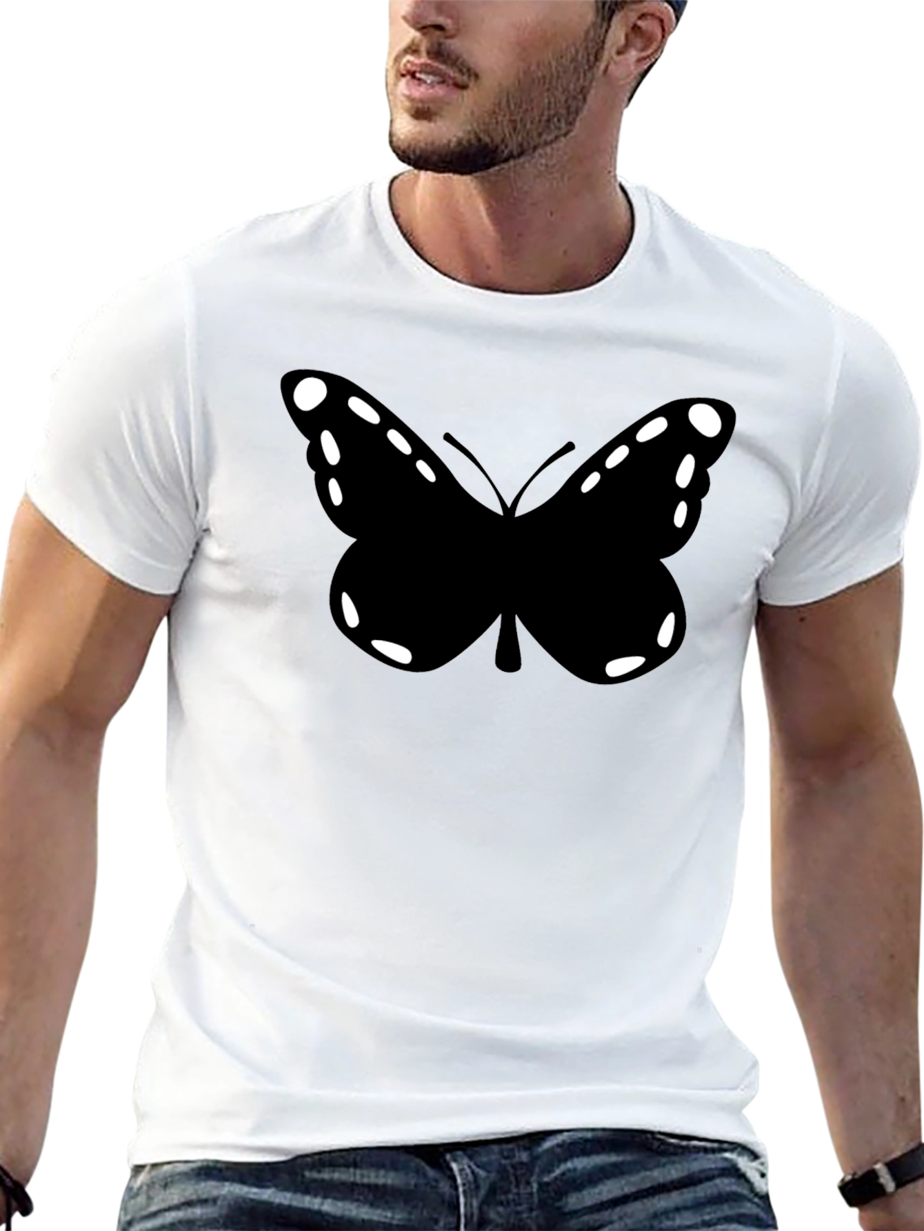 Butterfly Graphic Black Tee Shirt