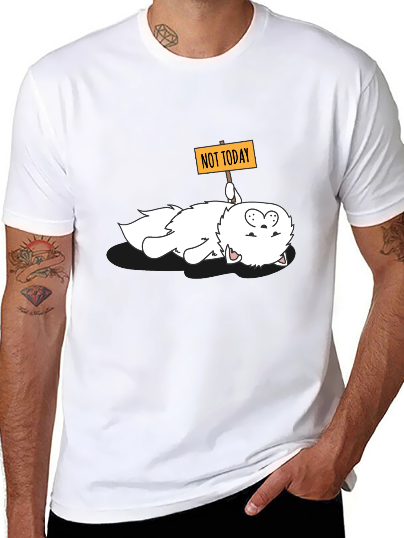 Funny Not Today Cat Graphic Tee
