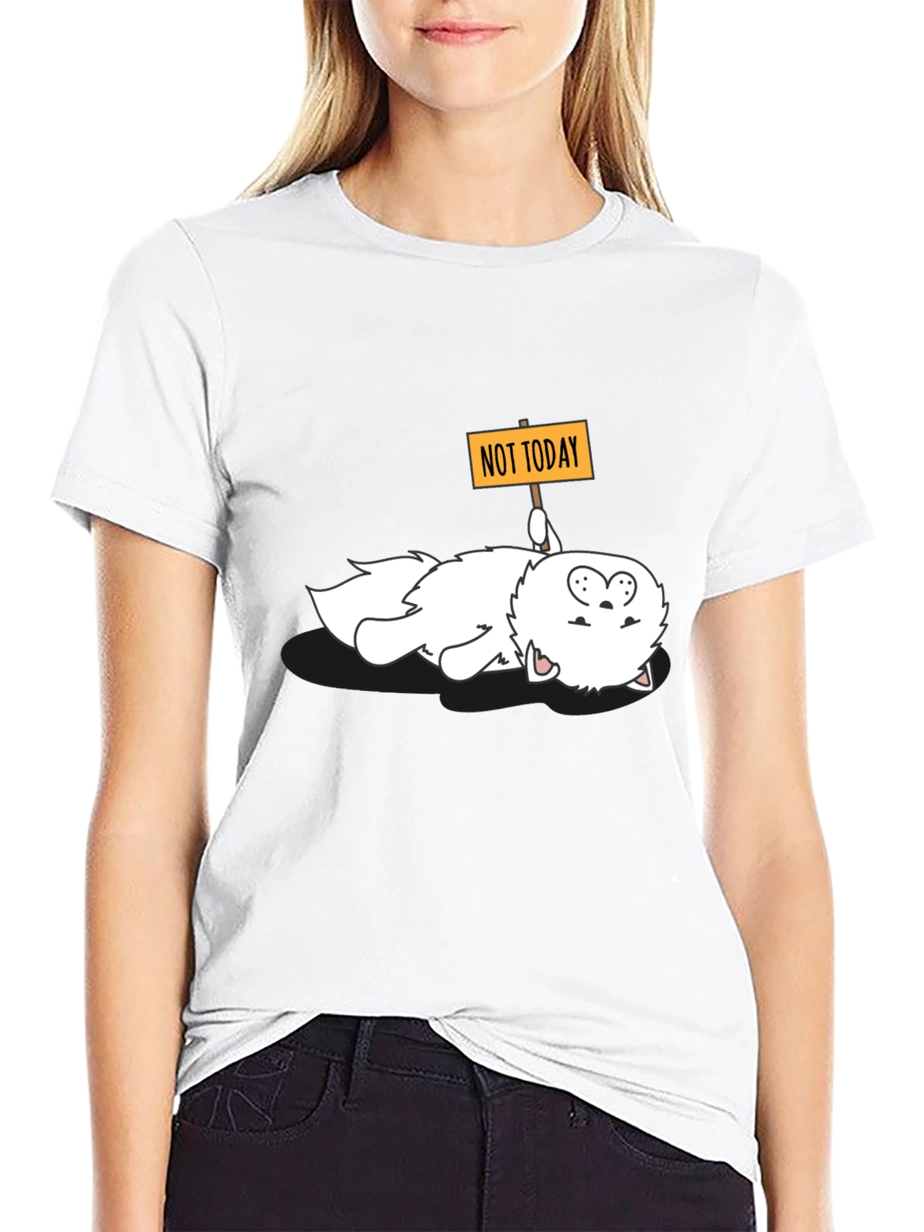 Funny Not Today Cat Graphic Tee