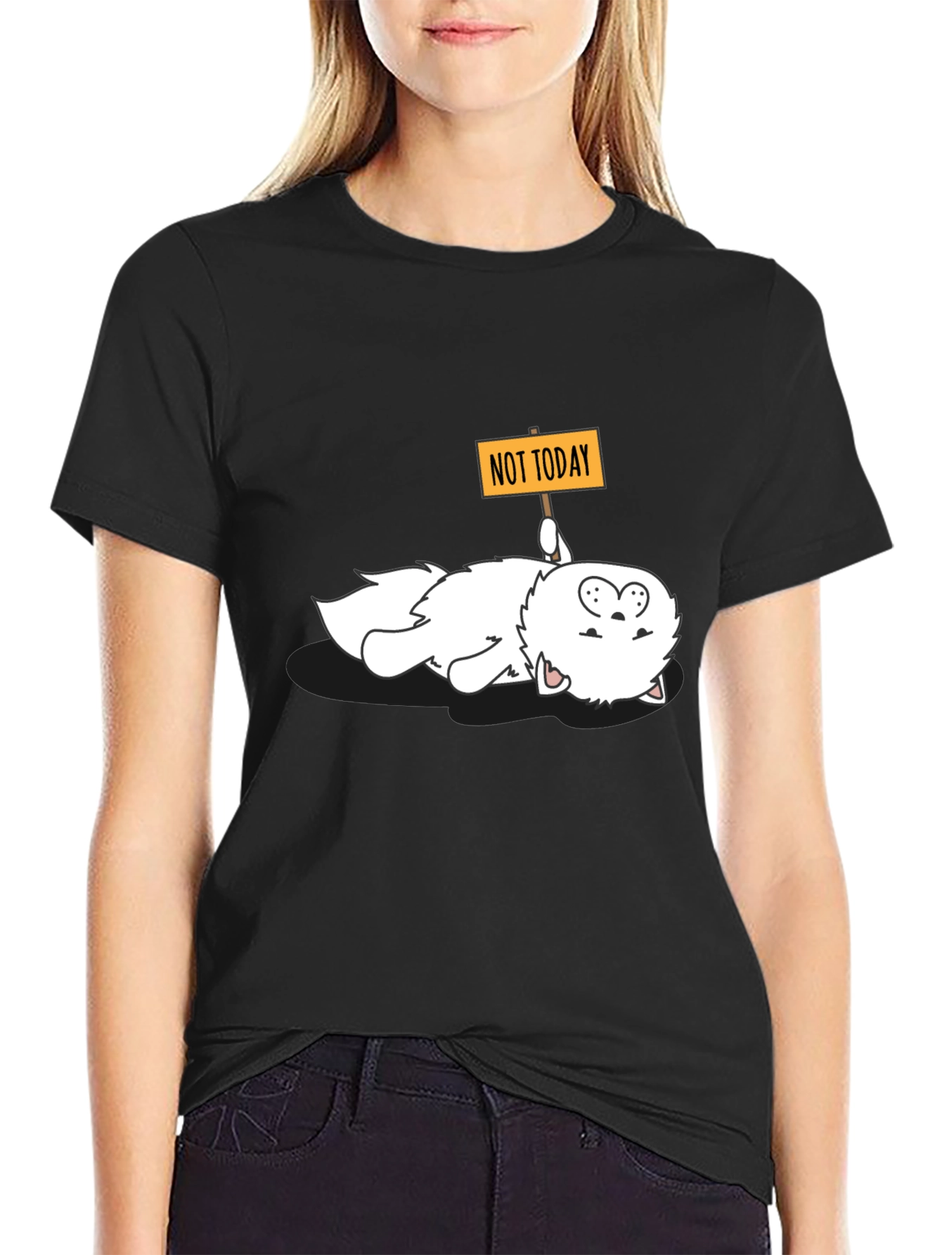 Funny Not Today Cat Graphic Tee
