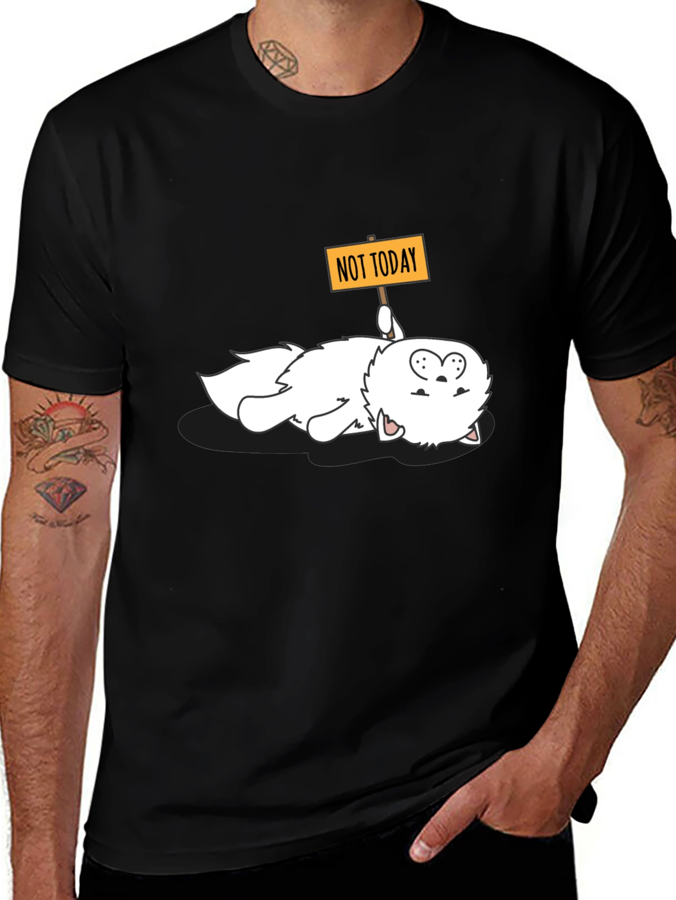 Funny Not Today Cat Graphic Tee