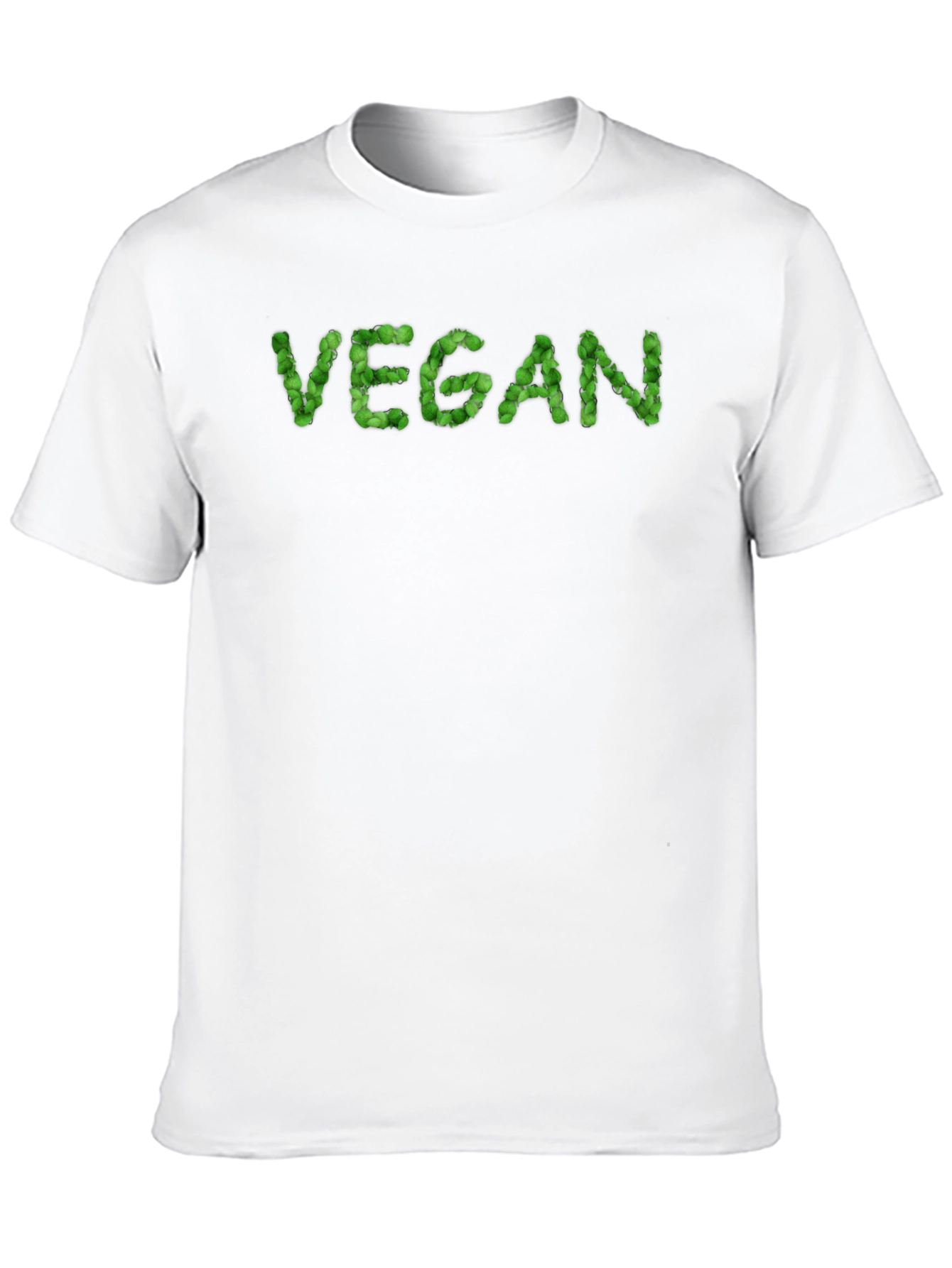 Vegan Leaf Lettering Black T-Shirt