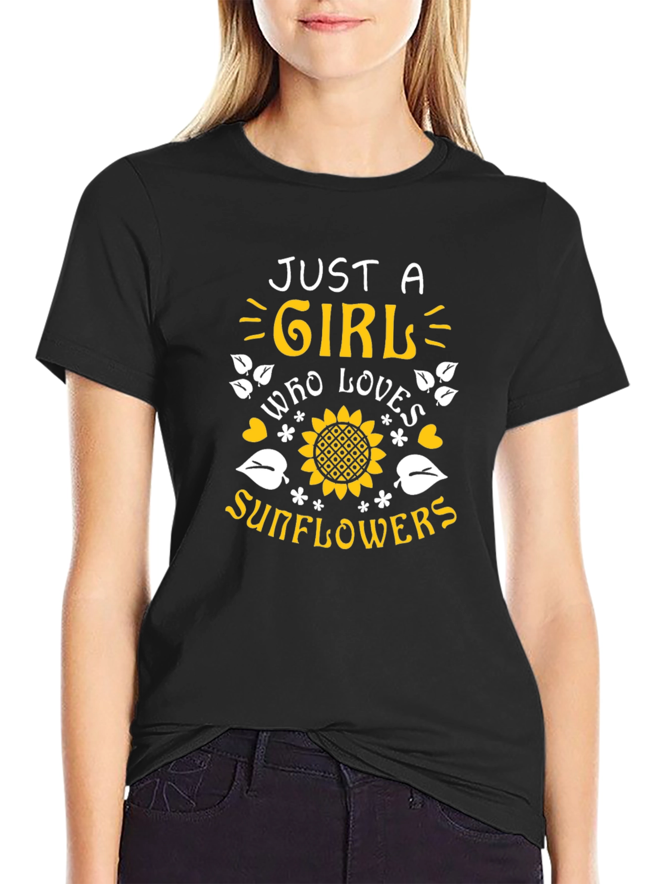 Just A Girl Who Loves Sunflowers Graphic Tee