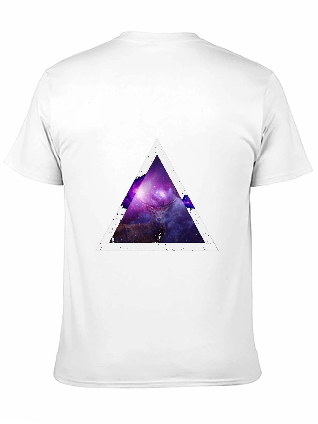 Cosmic Deer Triangle Tee - Modern Graphic Print T-Shirt