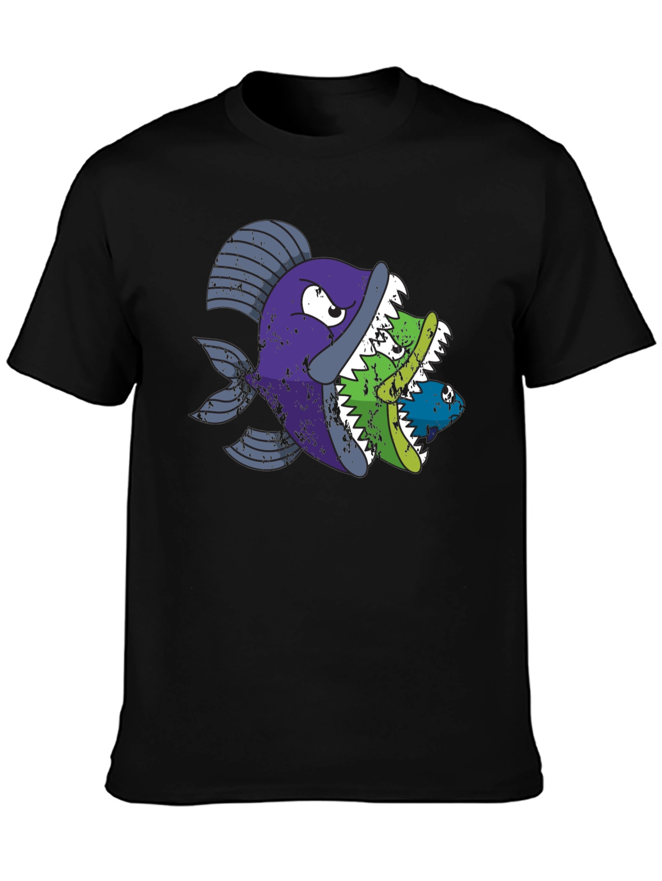 Funny Fish Eats Fish Graphic T-Shirt