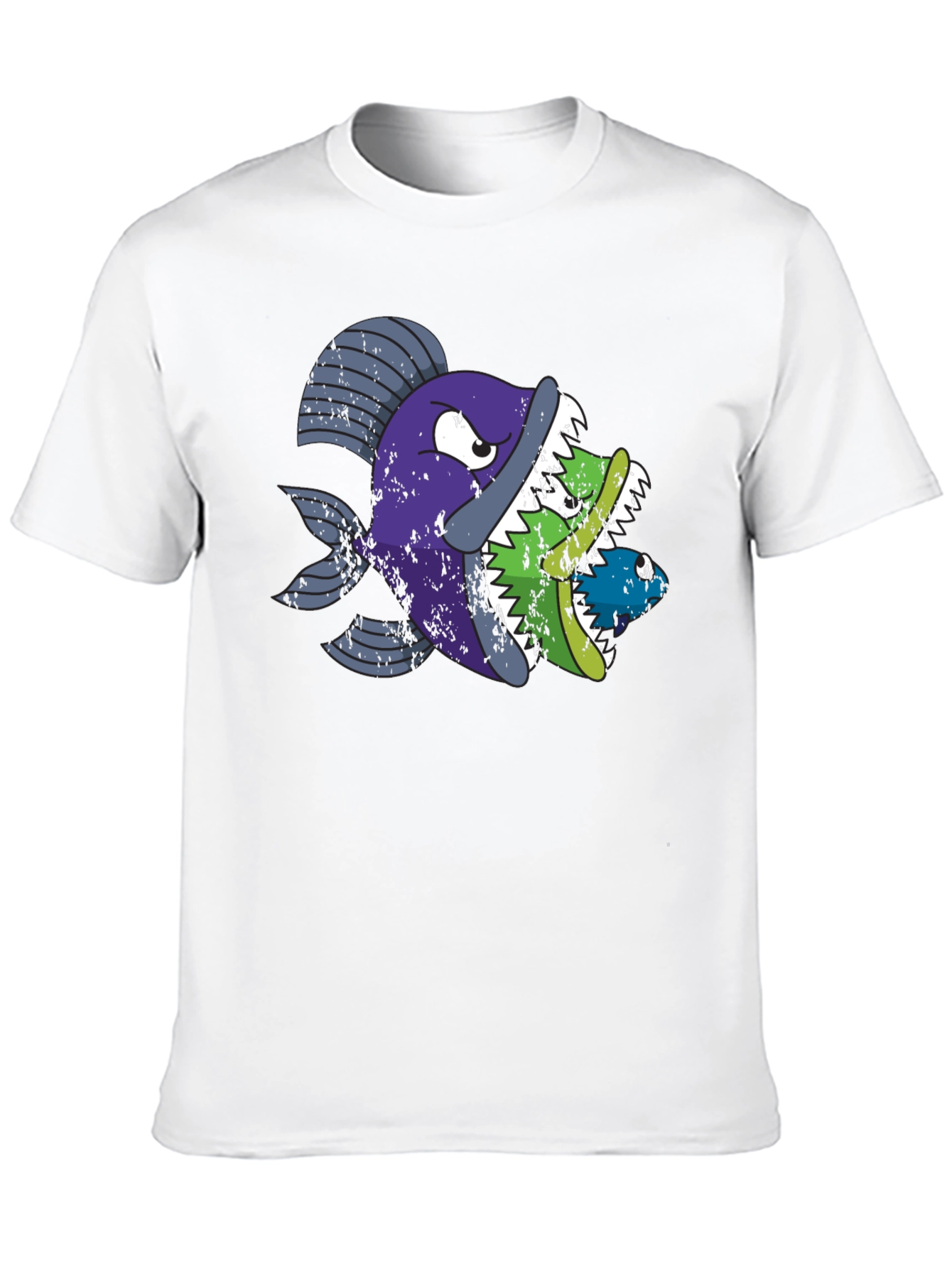 Funny Fish Eats Fish Graphic T-Shirt