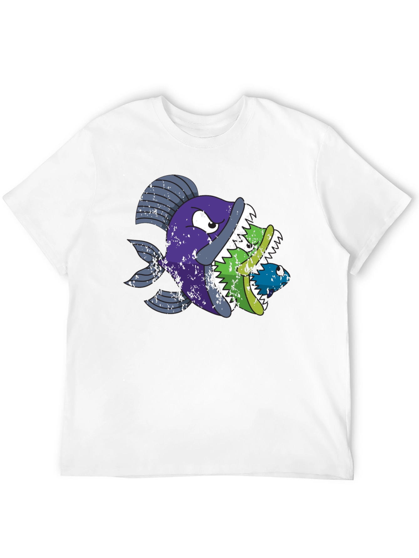 Funny Fish Eats Fish Graphic T-Shirt