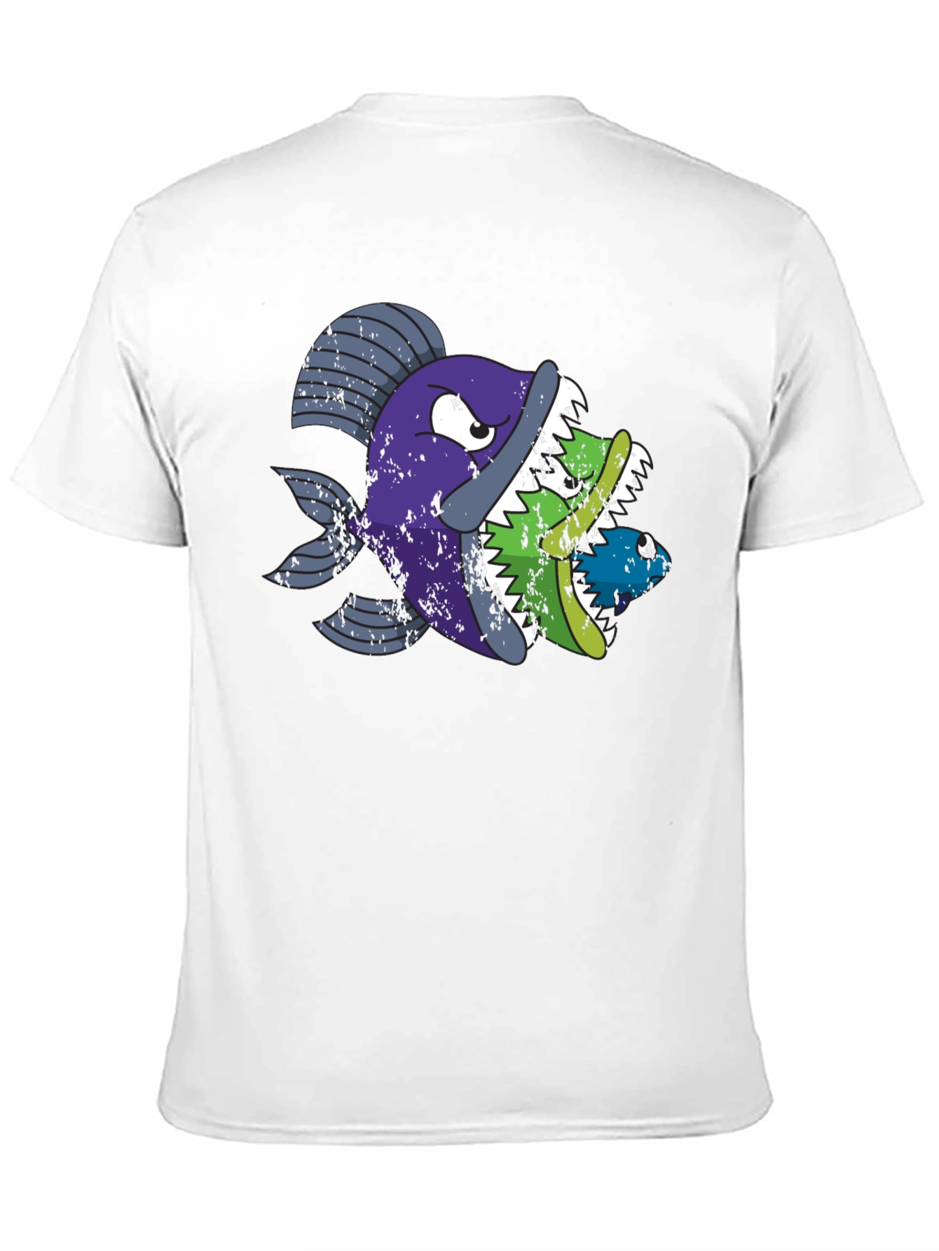 Funny Fish Eats Fish Graphic T-Shirt