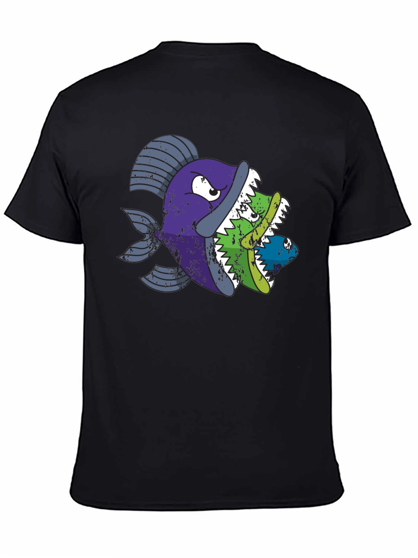Funny Fish Eats Fish Graphic T-Shirt