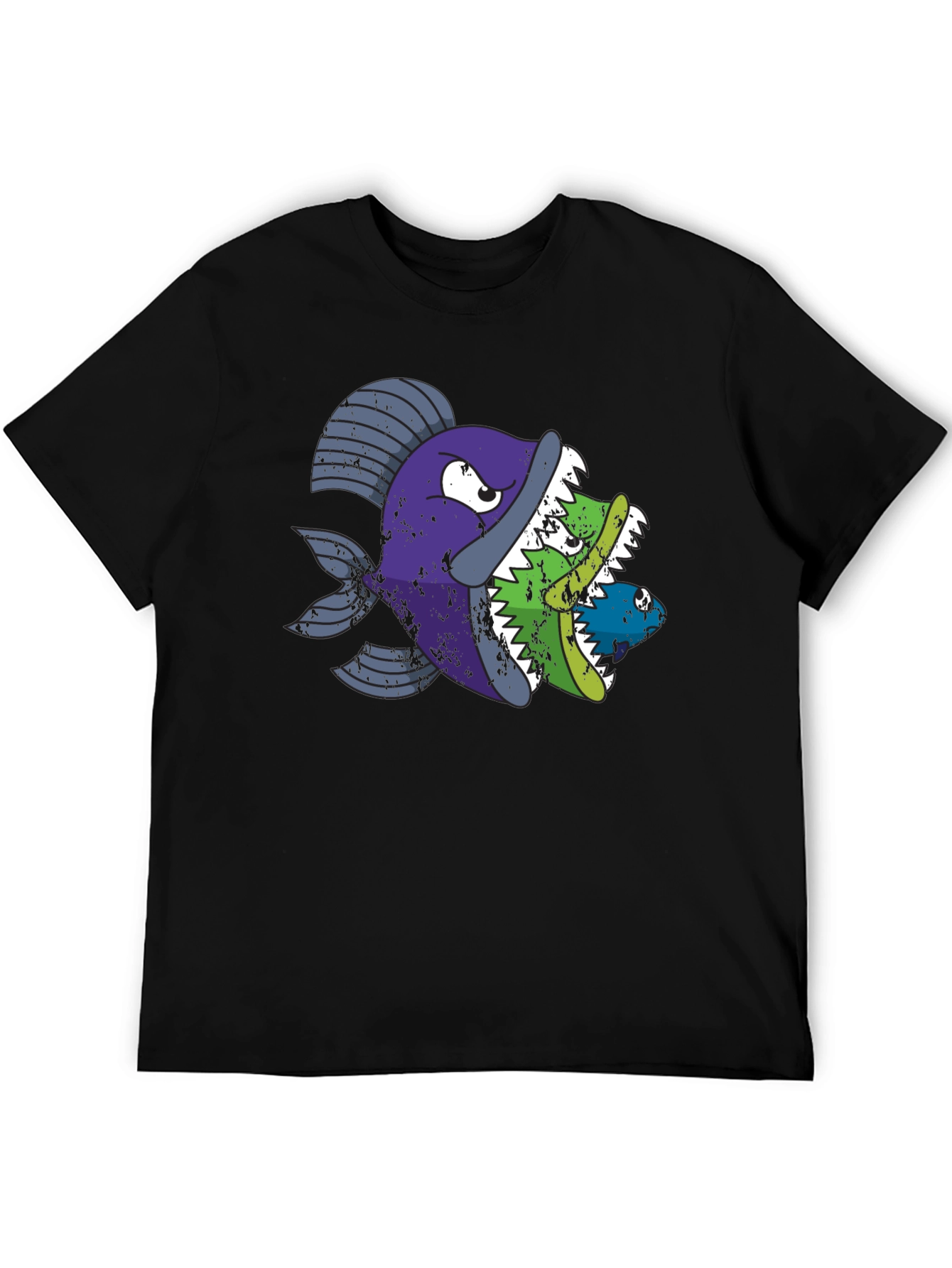 Funny Fish Eats Fish Graphic T-Shirt