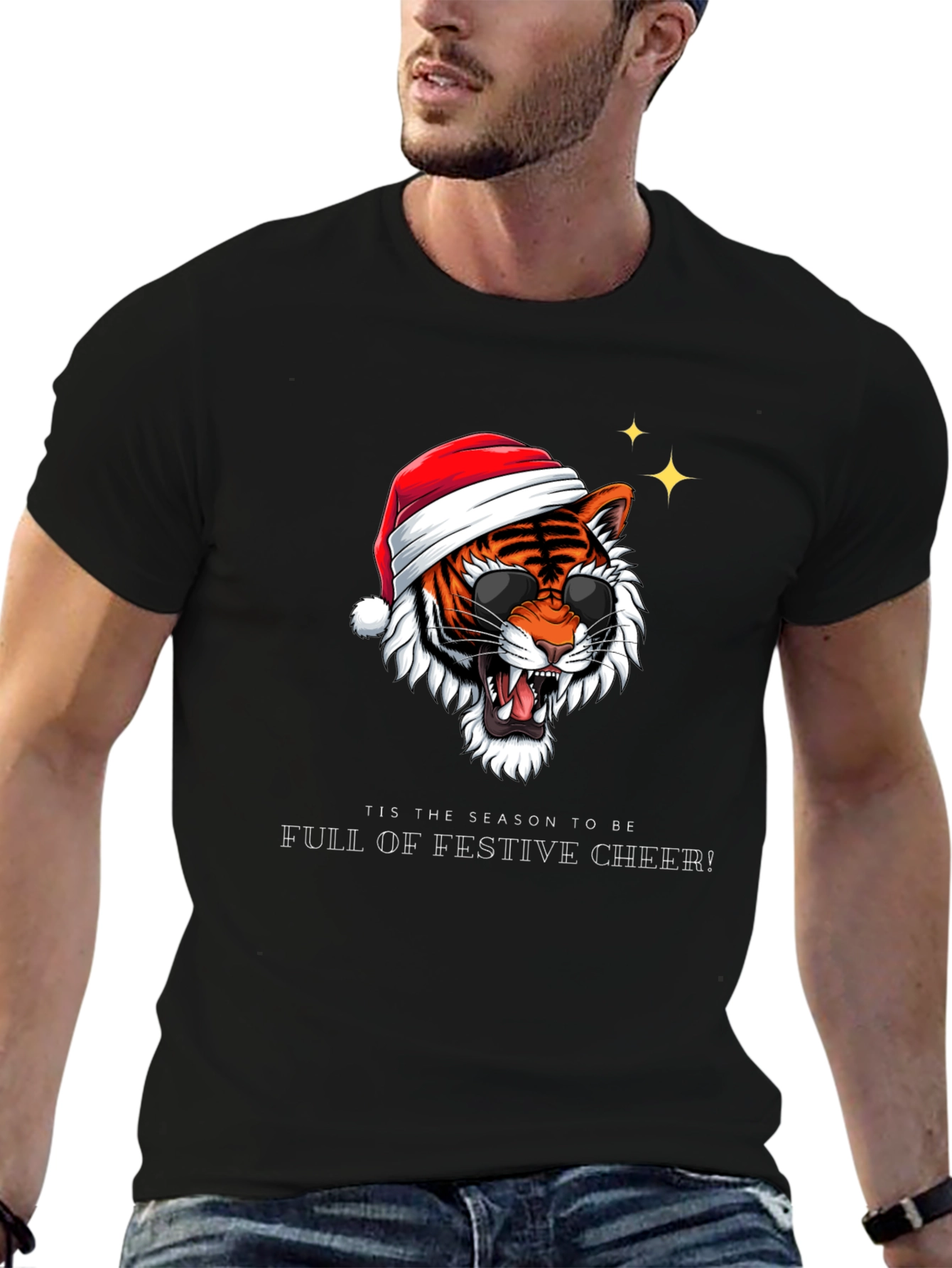 Festive Tiger Christmas T-Shirt
