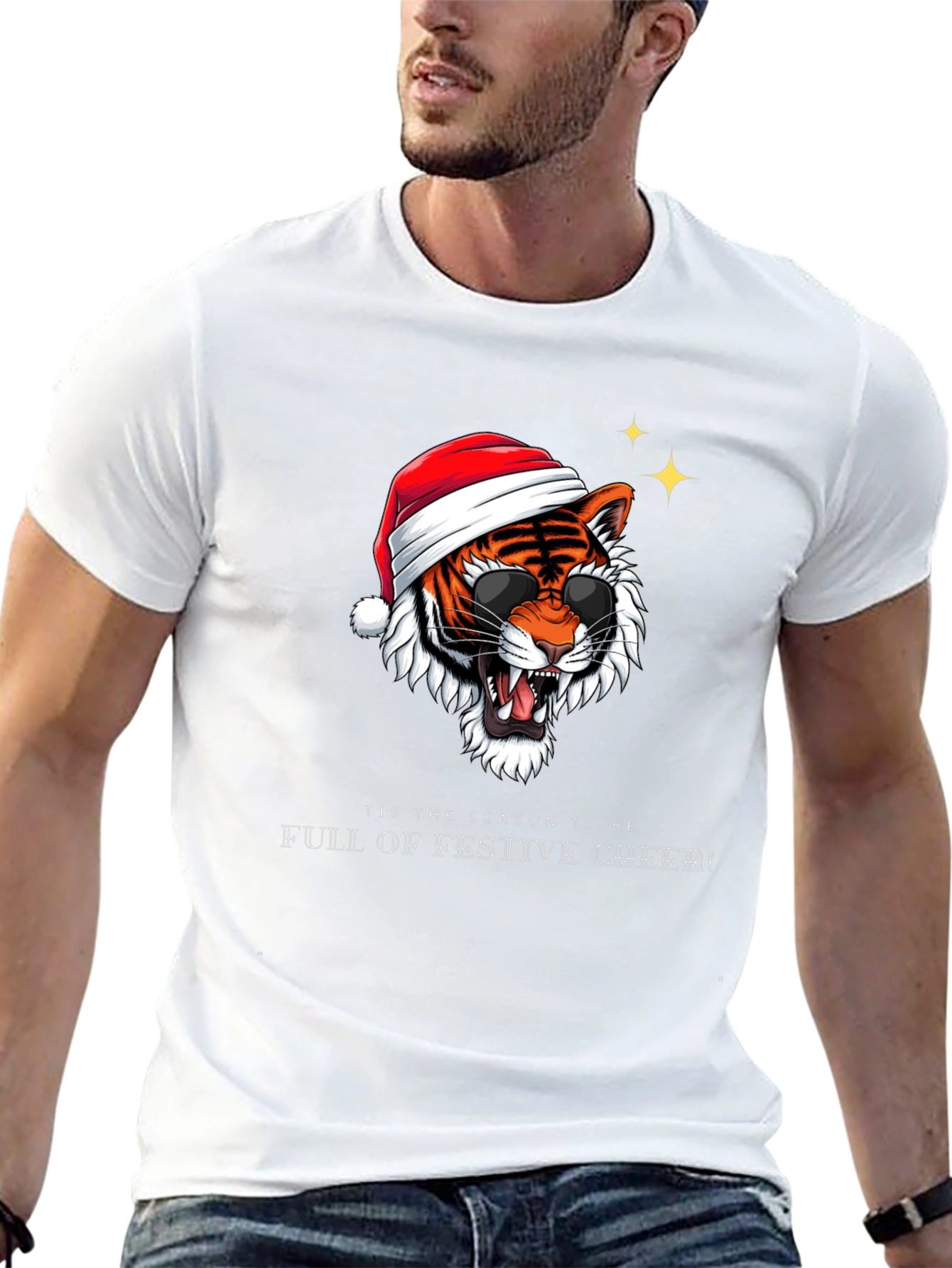 Festive Tiger Christmas T-Shirt