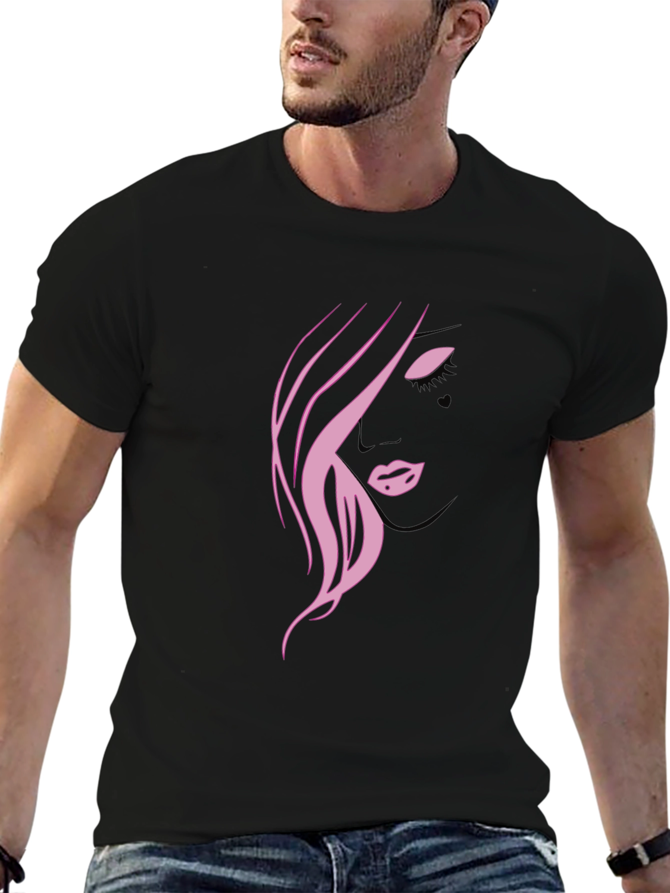 Pink Silhouette Graphic T-Shirt