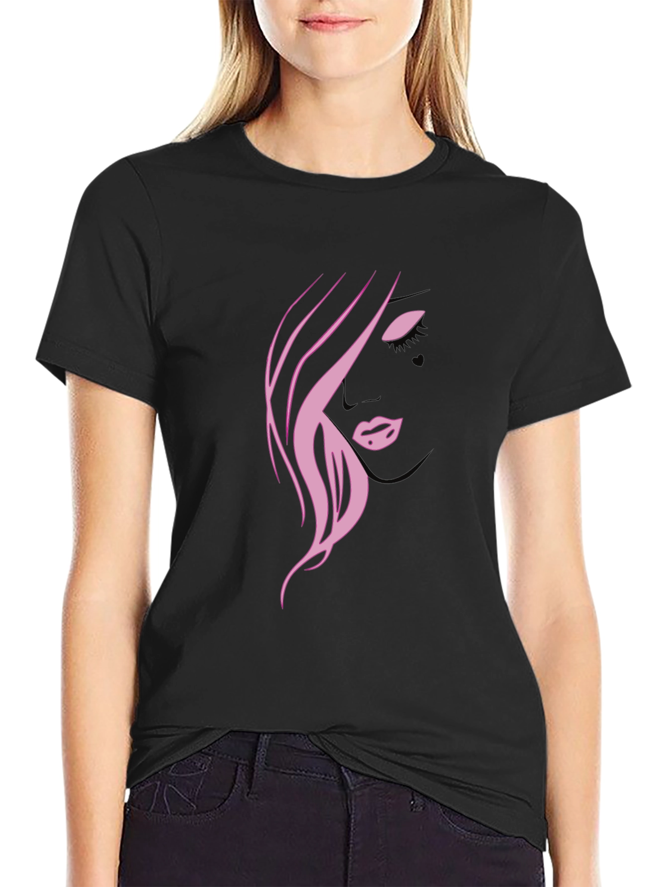 Pink Silhouette Graphic T-Shirt