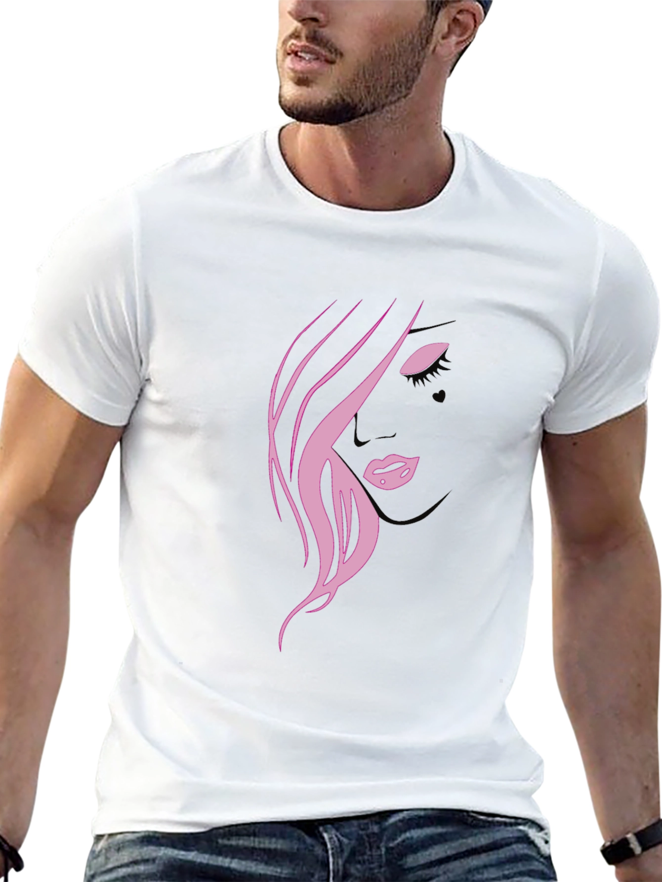Pink Silhouette Graphic T-Shirt