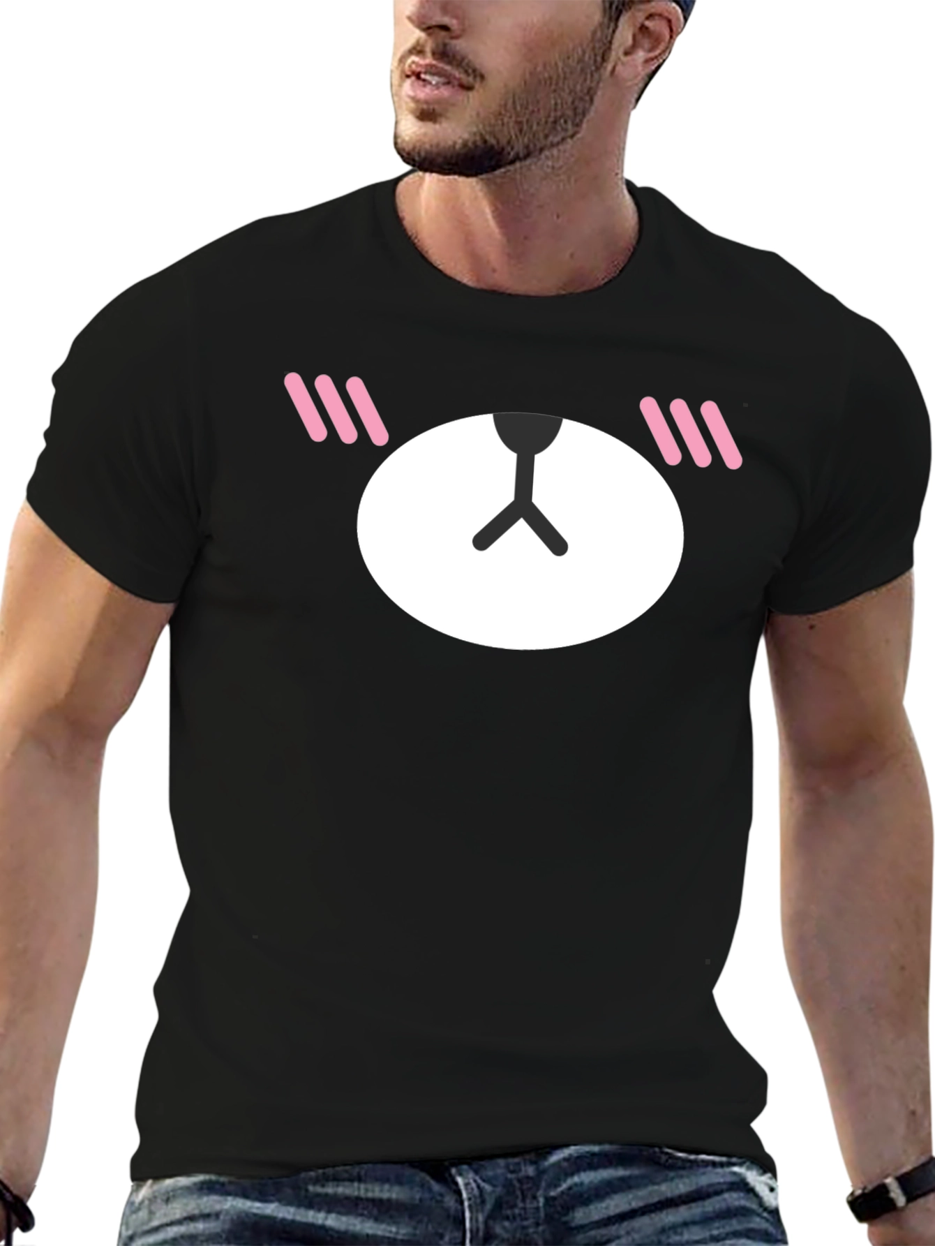 Kawaii Bear Graphic Tee - Cute Black T-Shirt