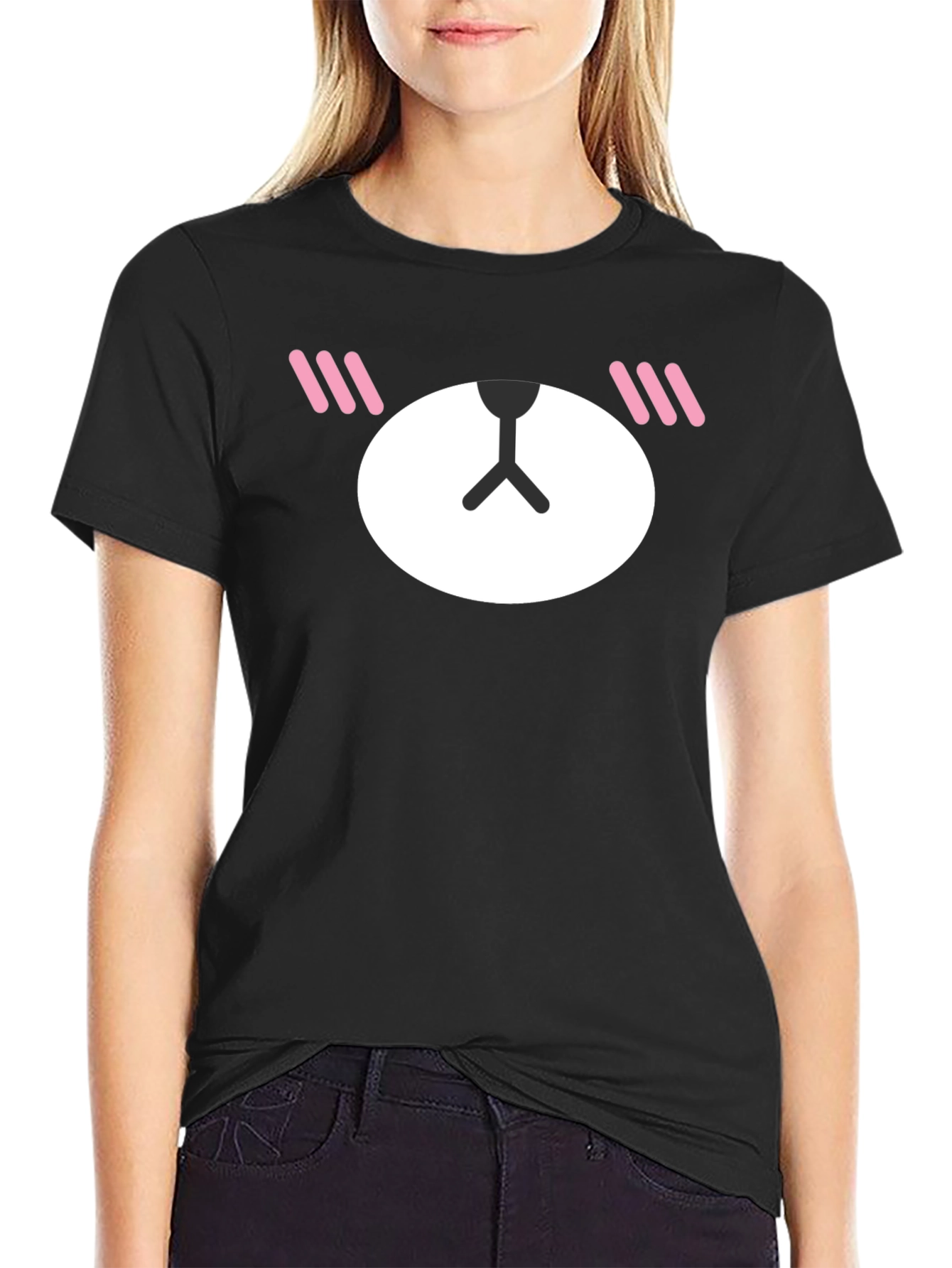 Kawaii Bear Graphic Tee - Cute Black T-Shirt
