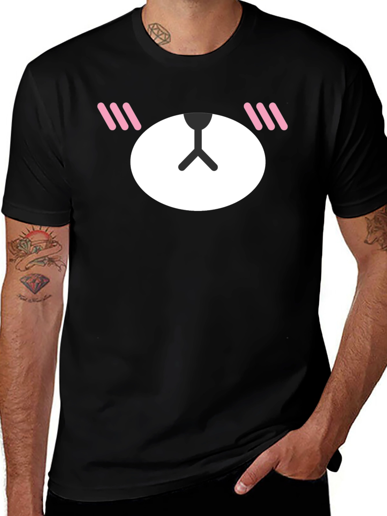 Kawaii Bear Graphic Tee - Cute Black T-Shirt