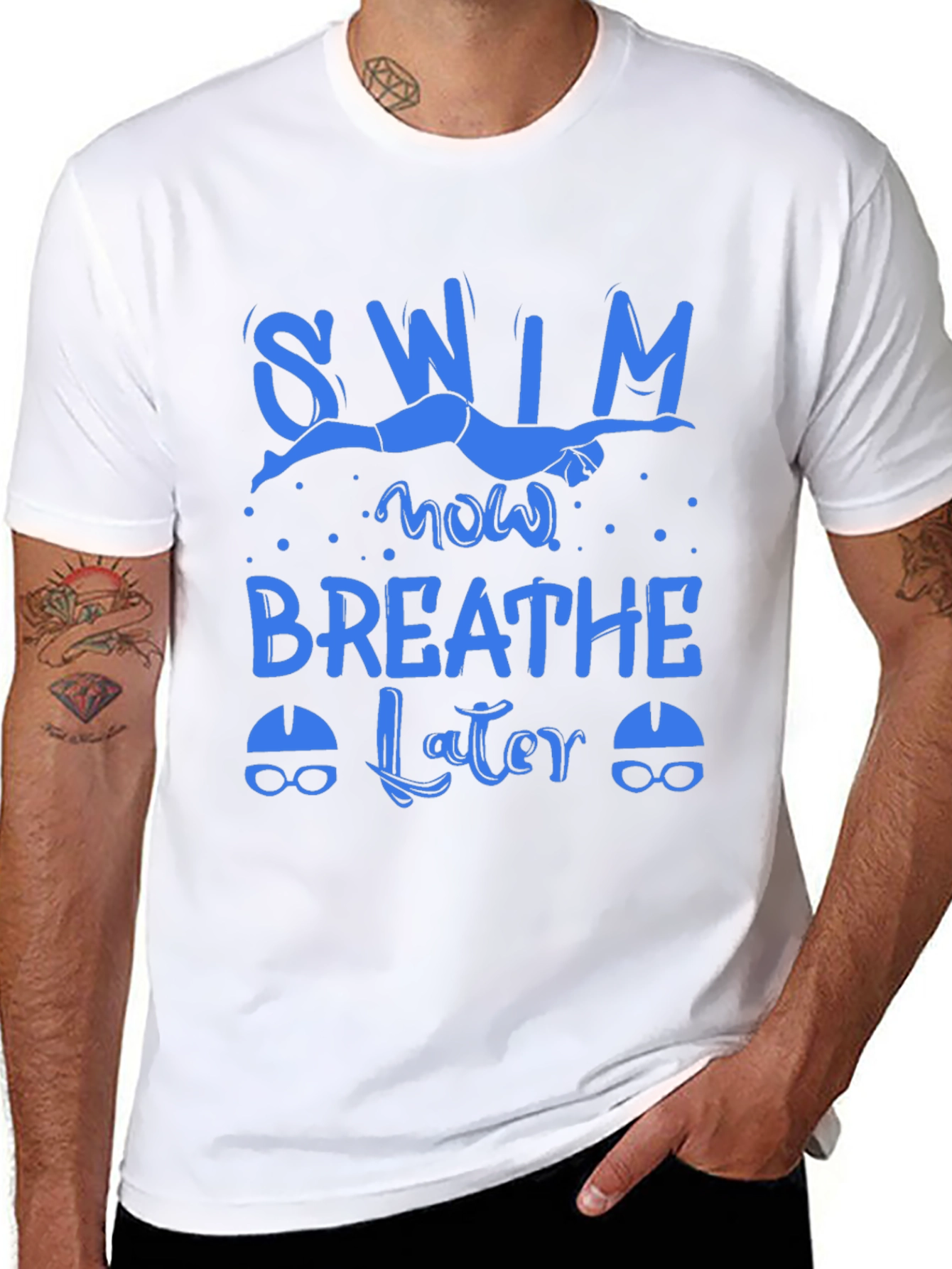Swim Now Breathe Later Graphic T-Shirt