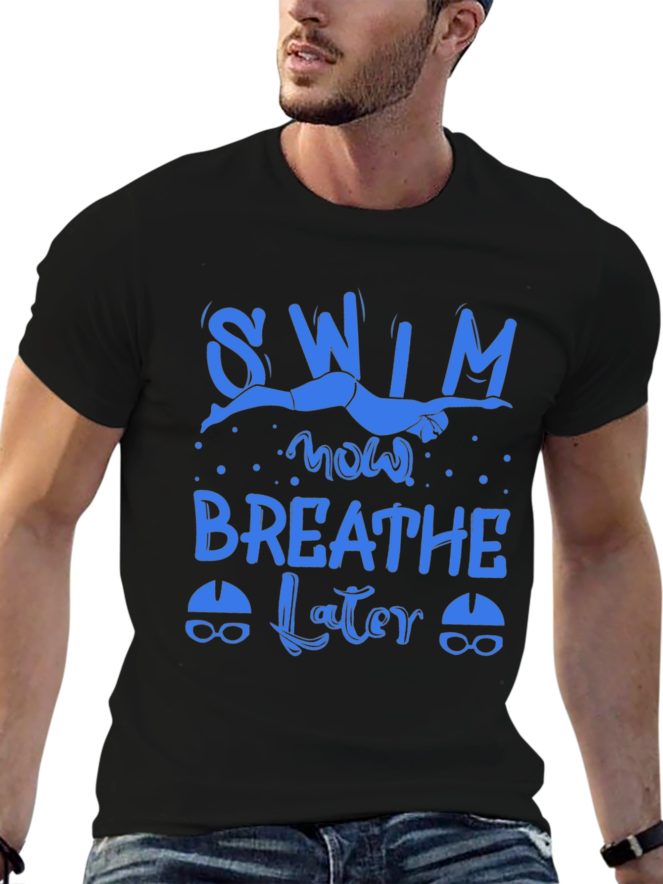 Swim Now Breathe Later Graphic T-Shirt
