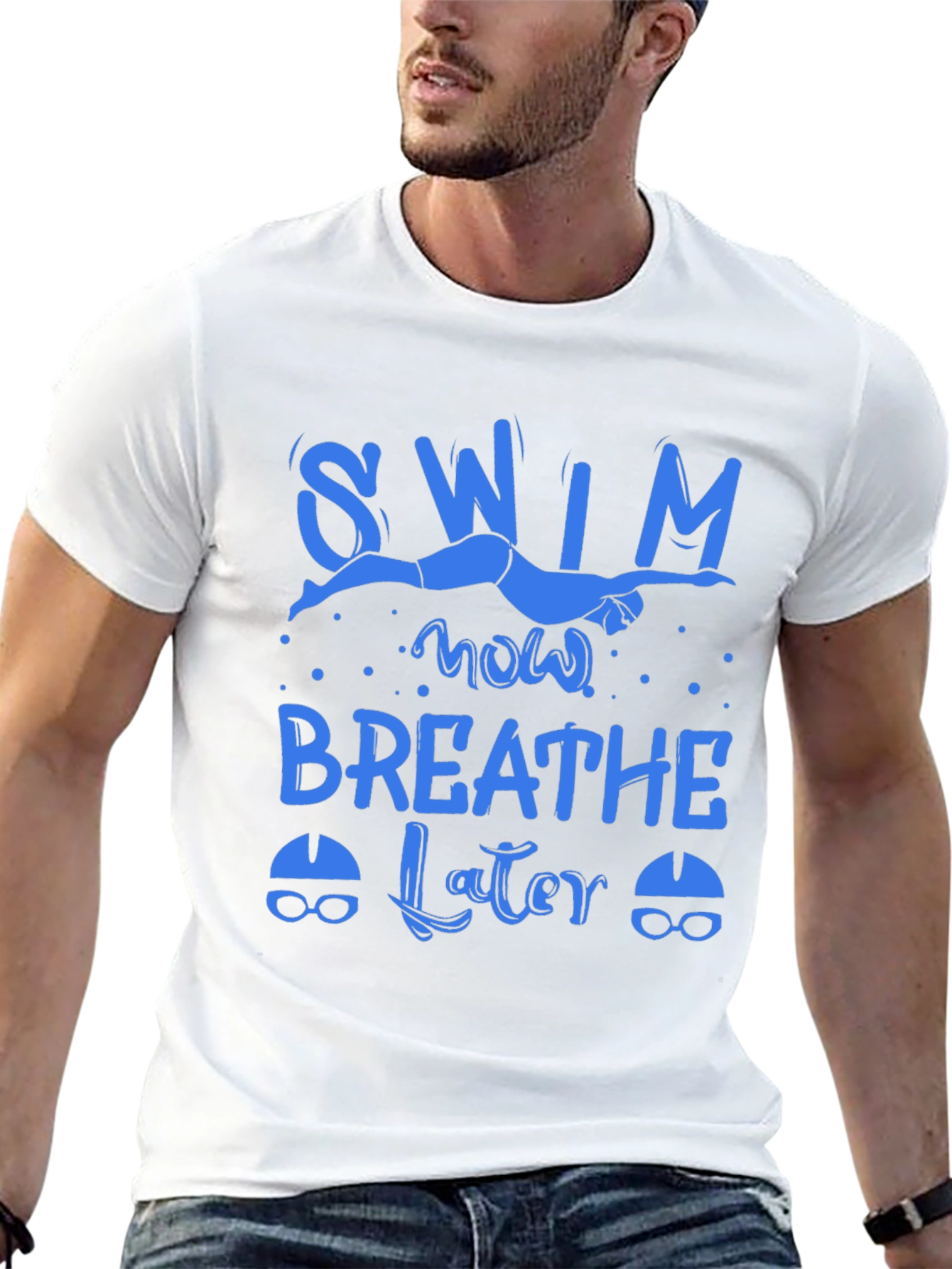 Swim Now Breathe Later Graphic T-Shirt