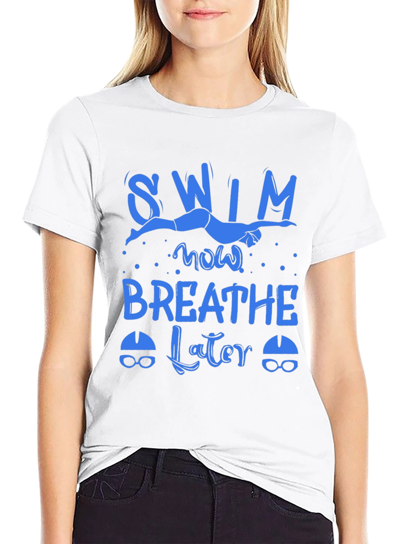 Swim Now Breathe Later Graphic T-Shirt
