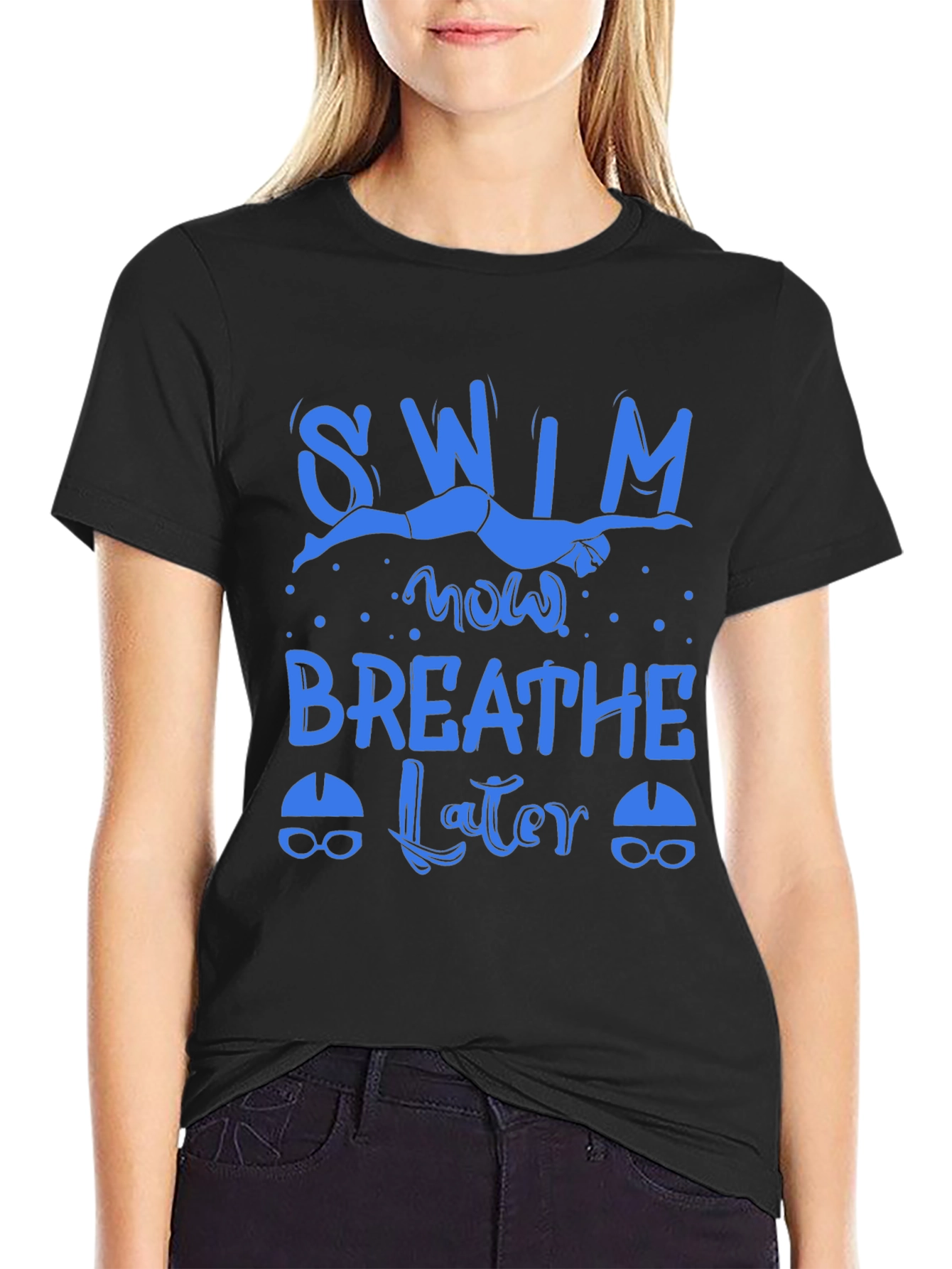 Swim Now Breathe Later Graphic T-Shirt