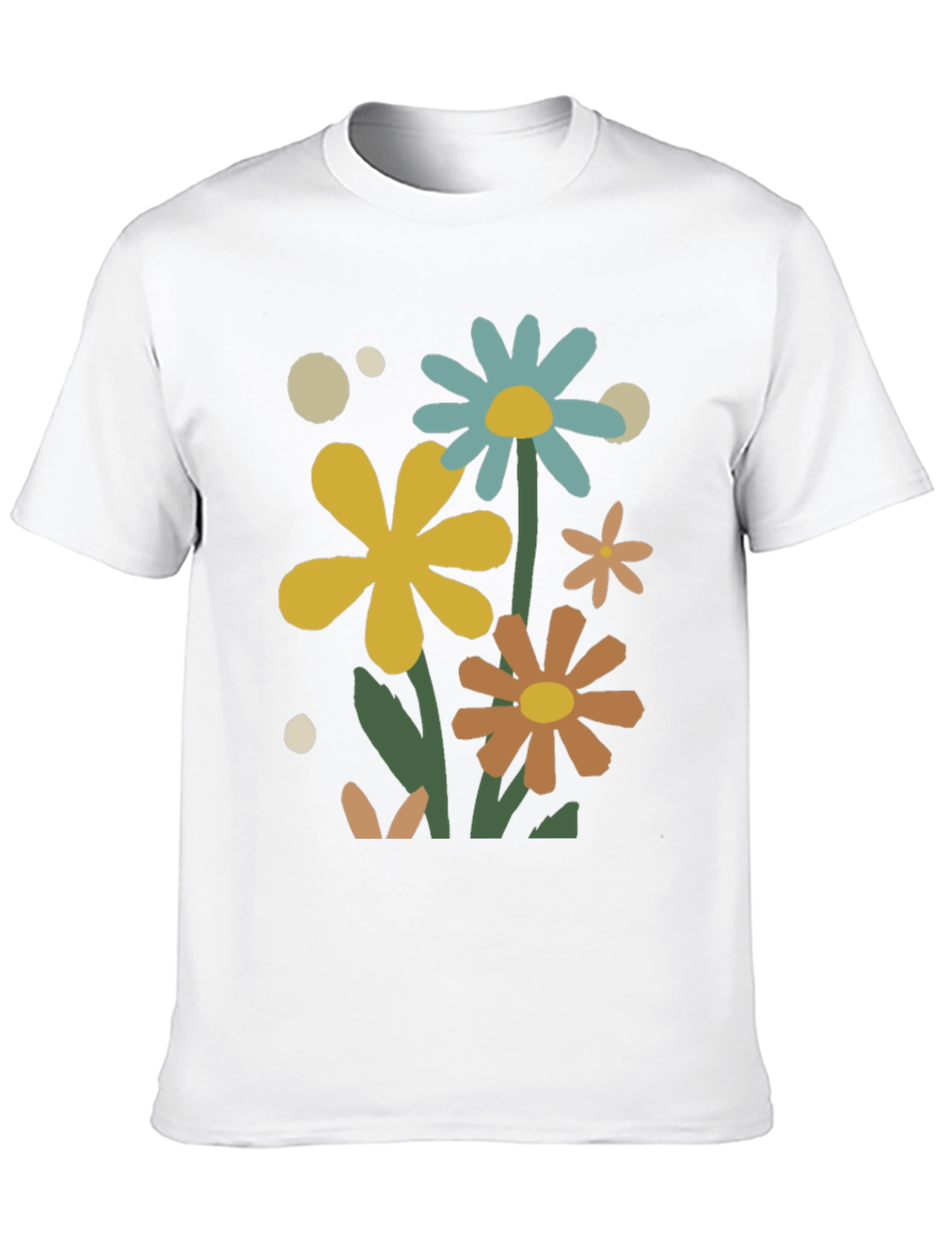 Floral Graphic Print Crew Neck T-Shirt
