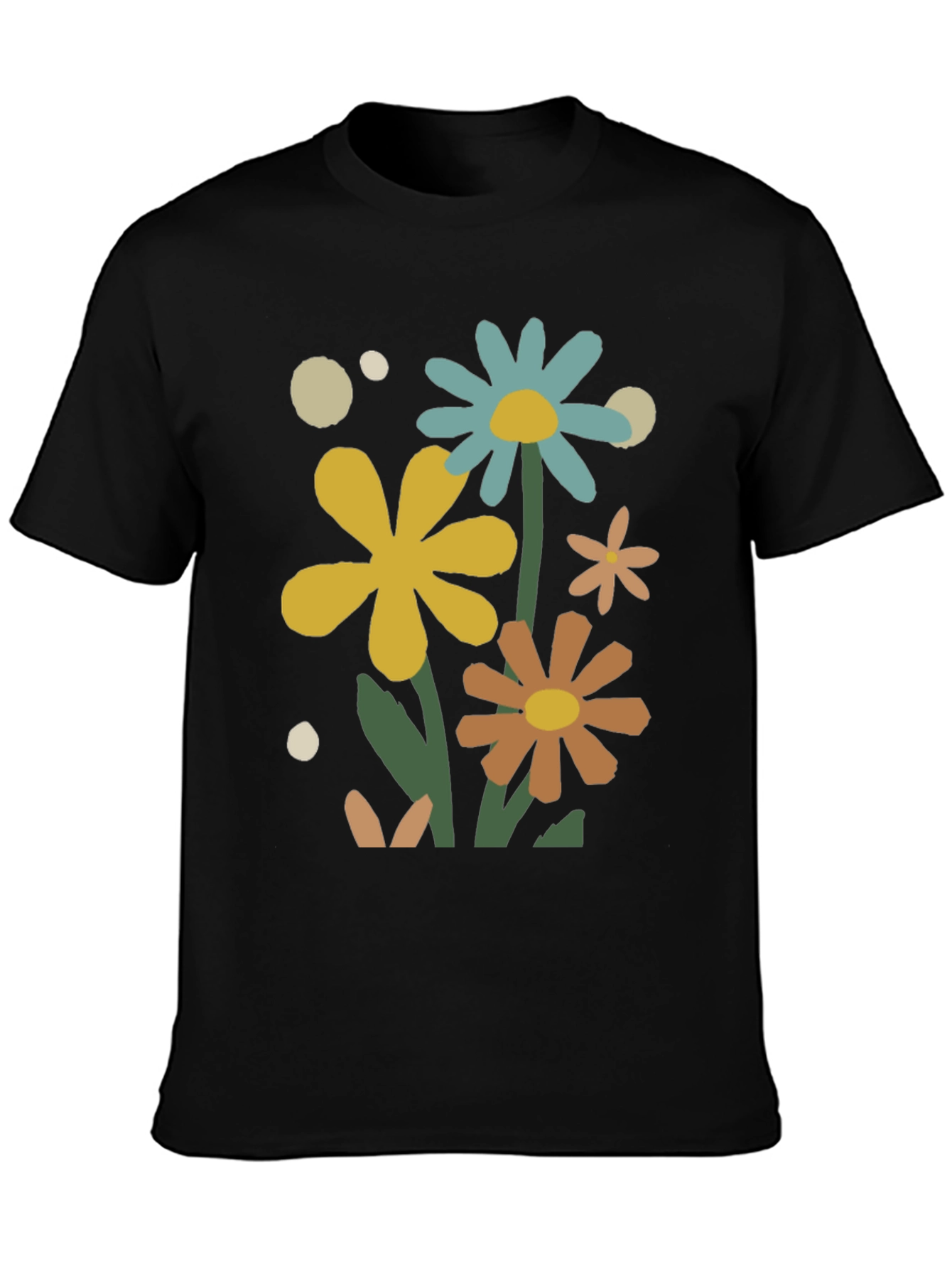 Floral Graphic Print Crew Neck T-Shirt