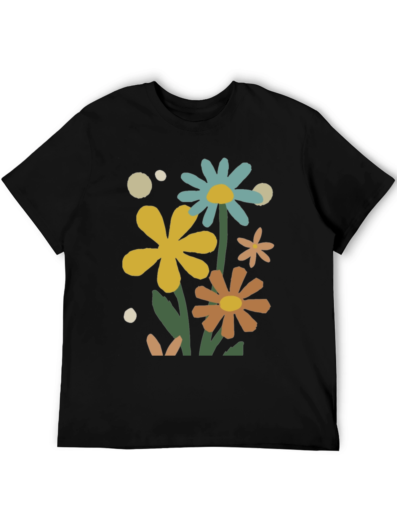Floral Graphic Print Crew Neck T-Shirt