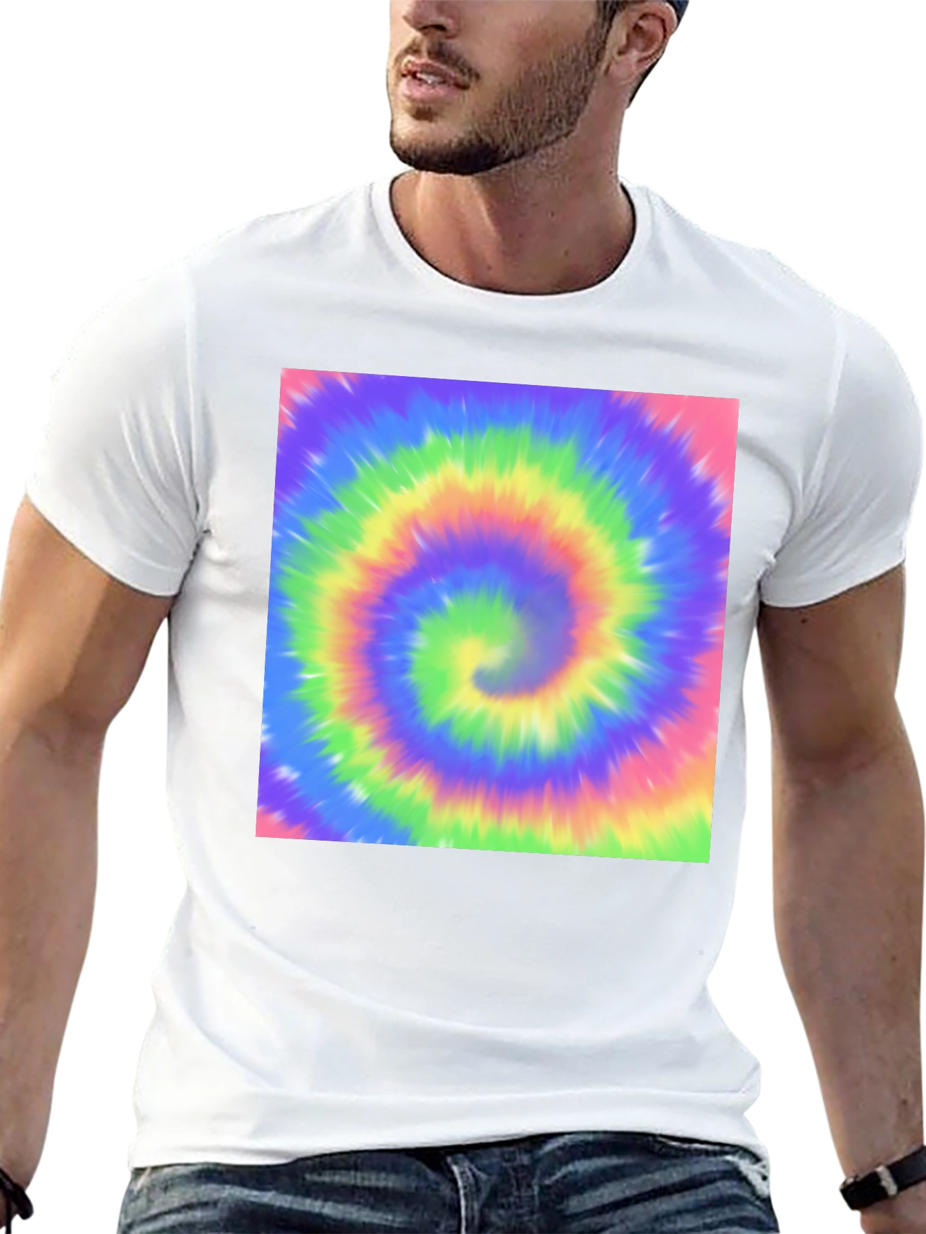 Psychedelic Swirl T-Shirt - Black Crew Neck Tee