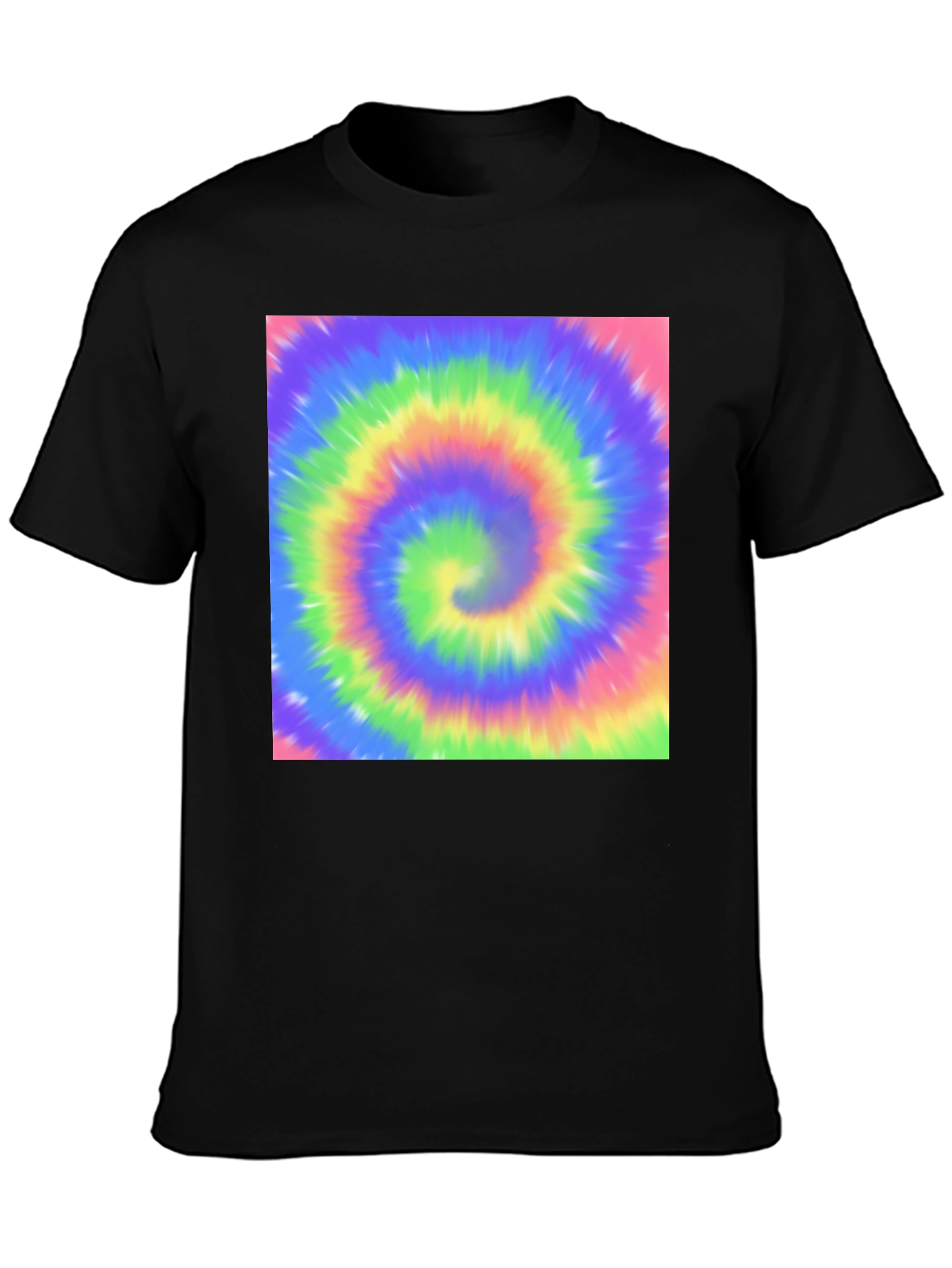 Psychedelic Swirl T-Shirt - Black Crew Neck Tee